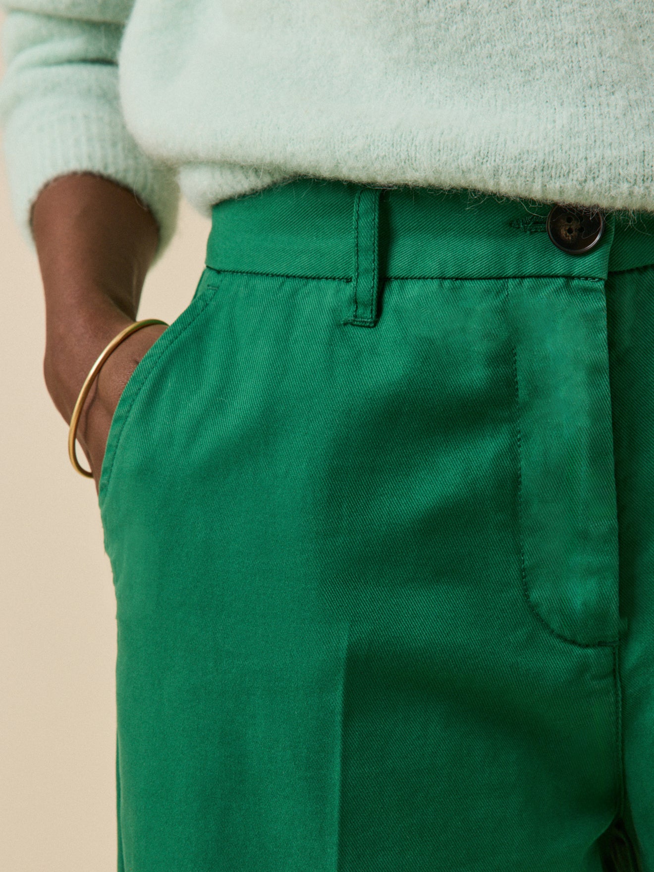 Pantalon large gabardine femme Clara