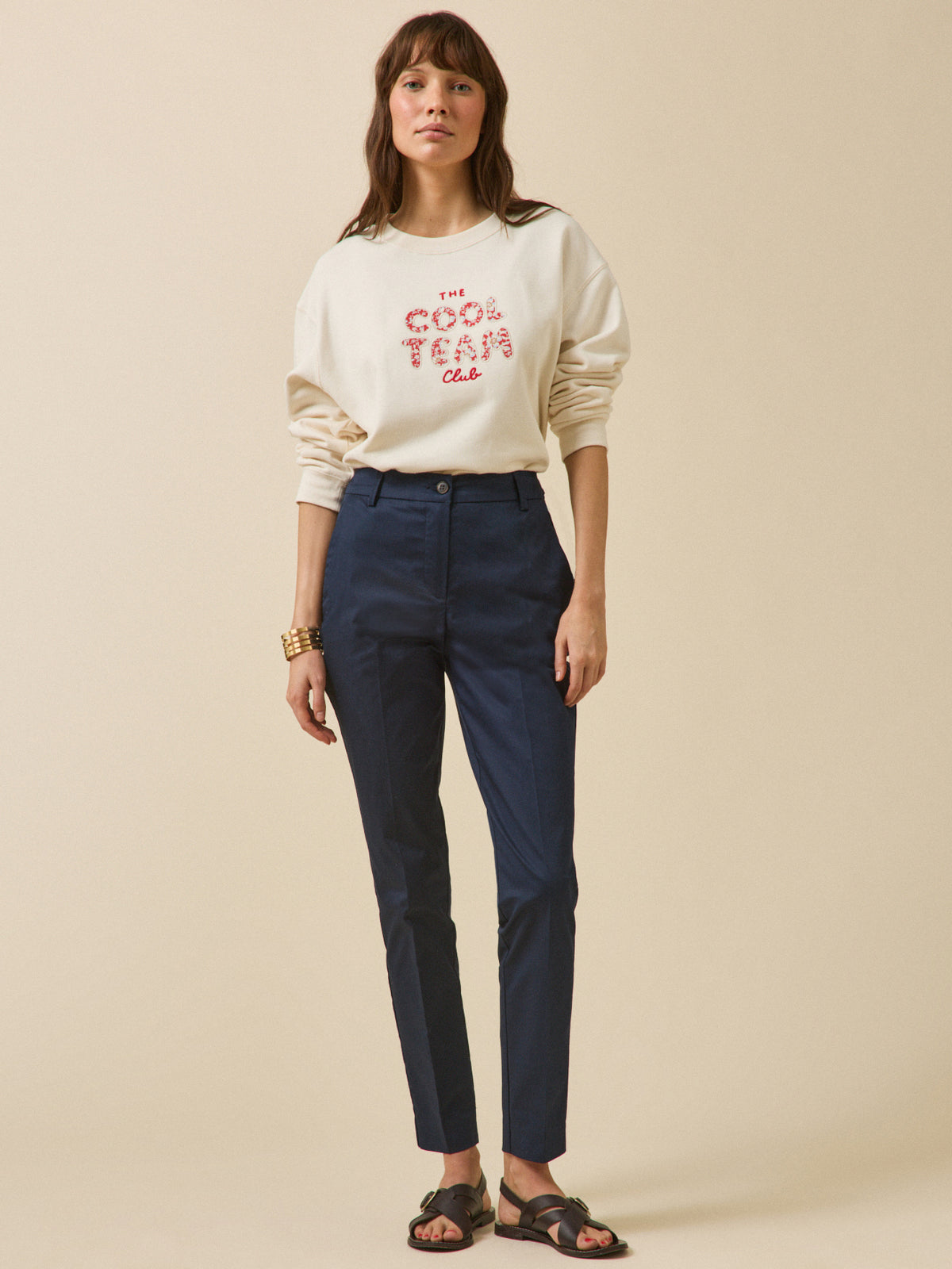 Pantalon satin de coton femme Eve