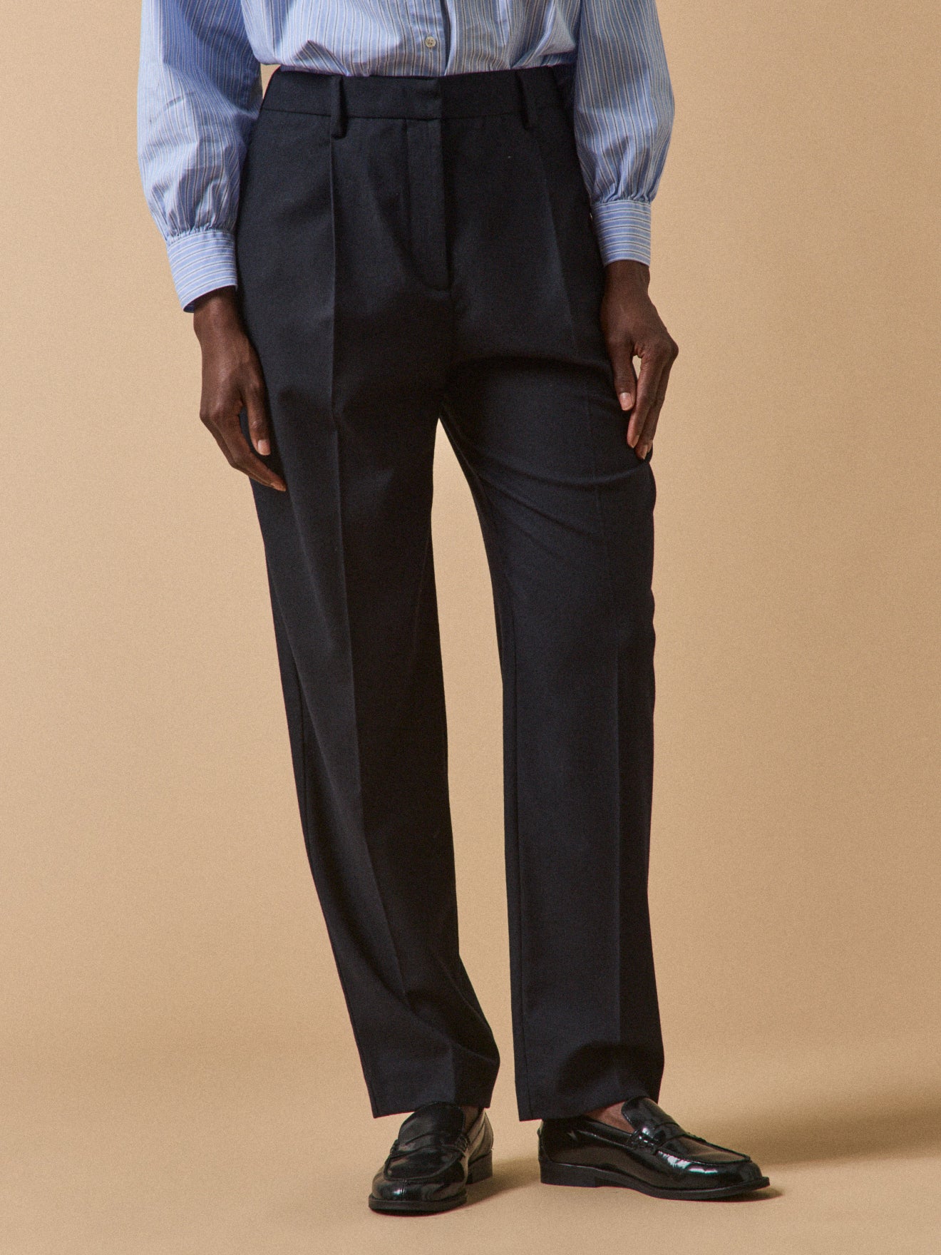 Pantalon carotte flanelle femme Hélène