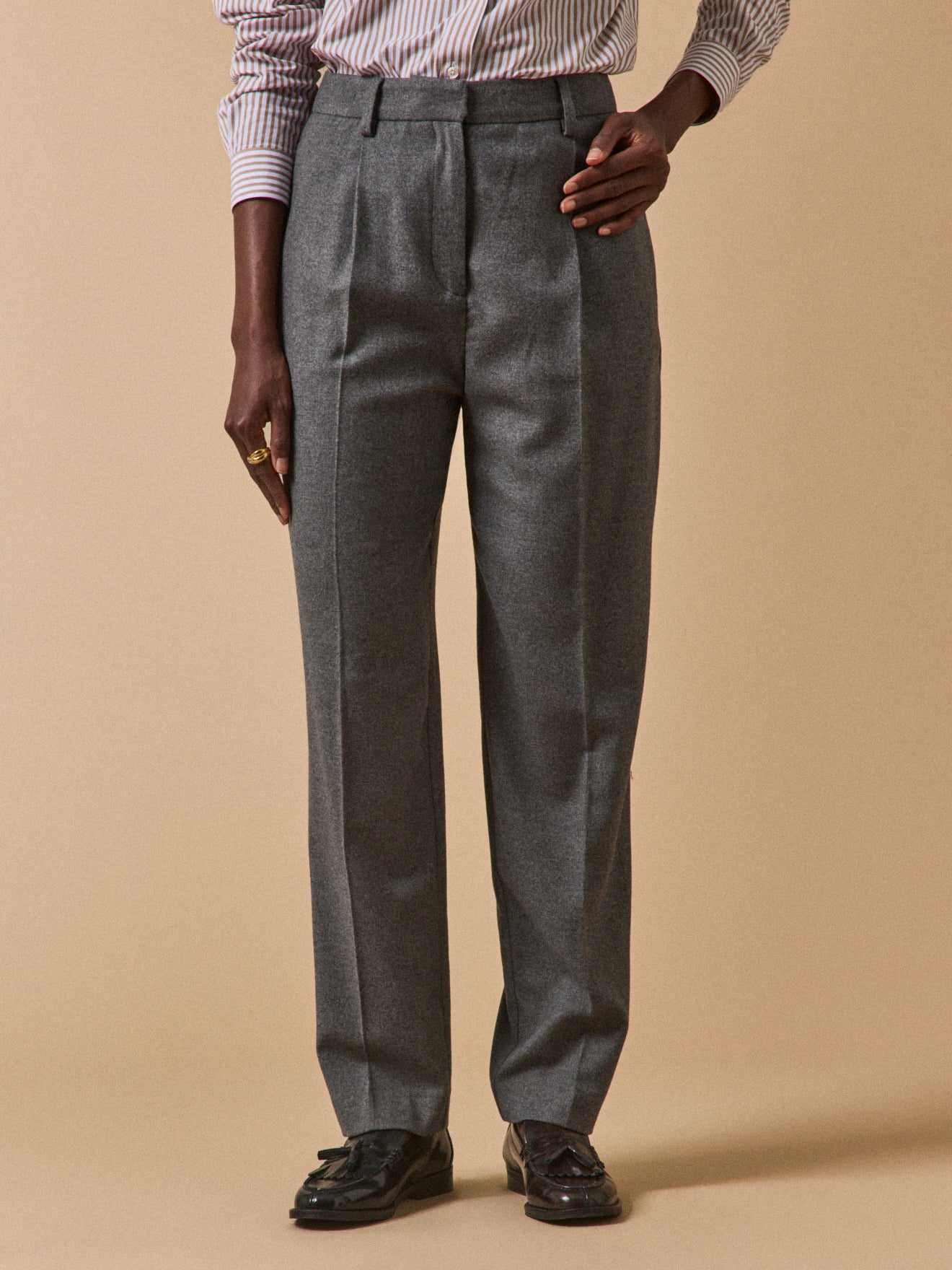 Pantalon carotte flanelle femme Hélène