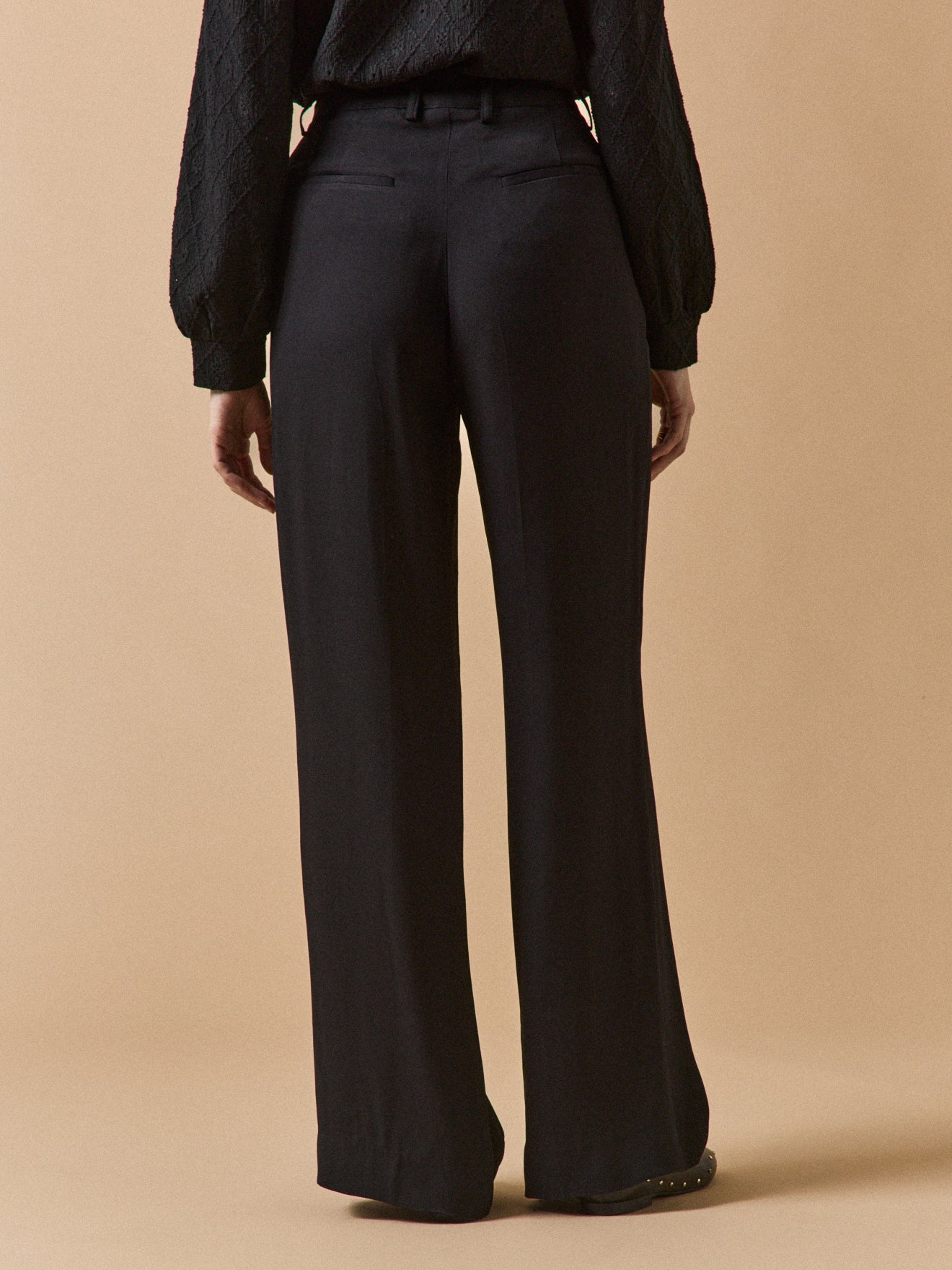 Pantalon large en crêpe femme Ava