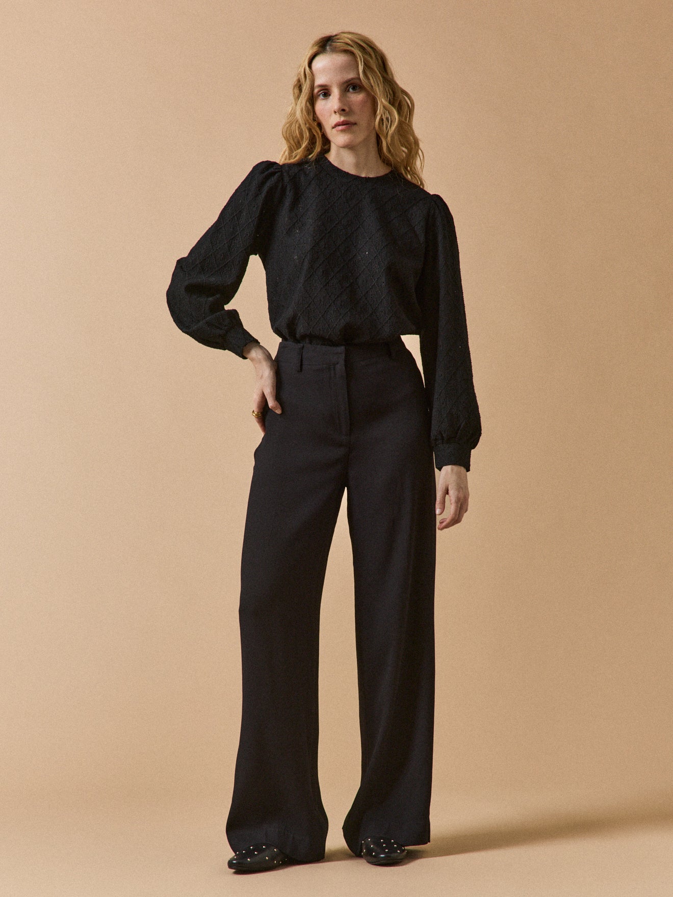 Pantalon large en crêpe femme Ava