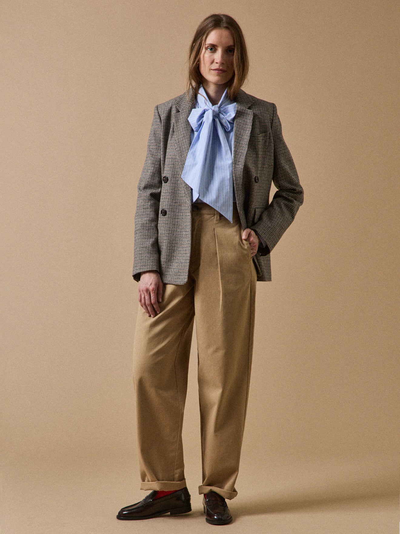 Pantalon carotte twill coton femme Céléstine