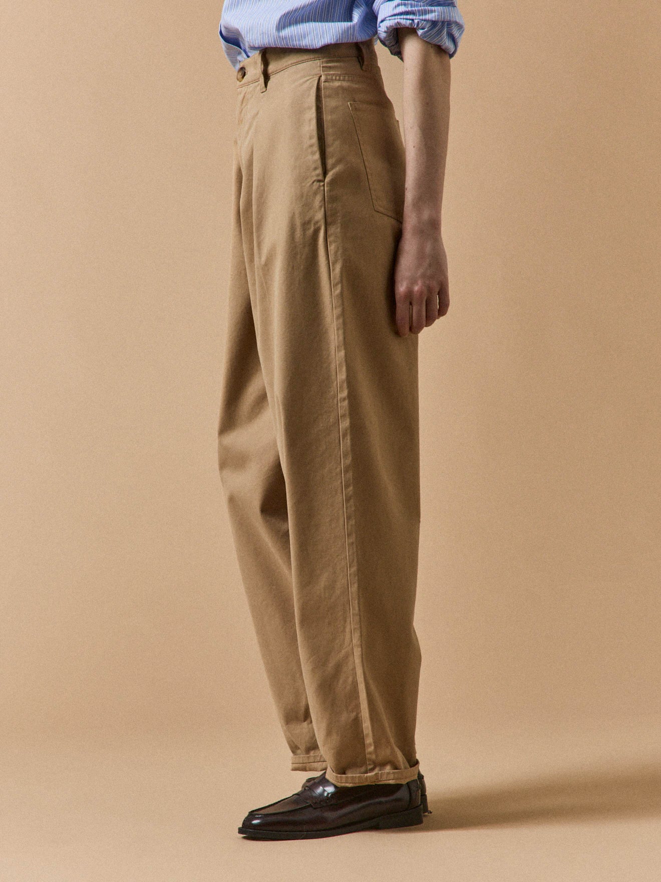 Pantalon carotte twill coton femme Céléstine