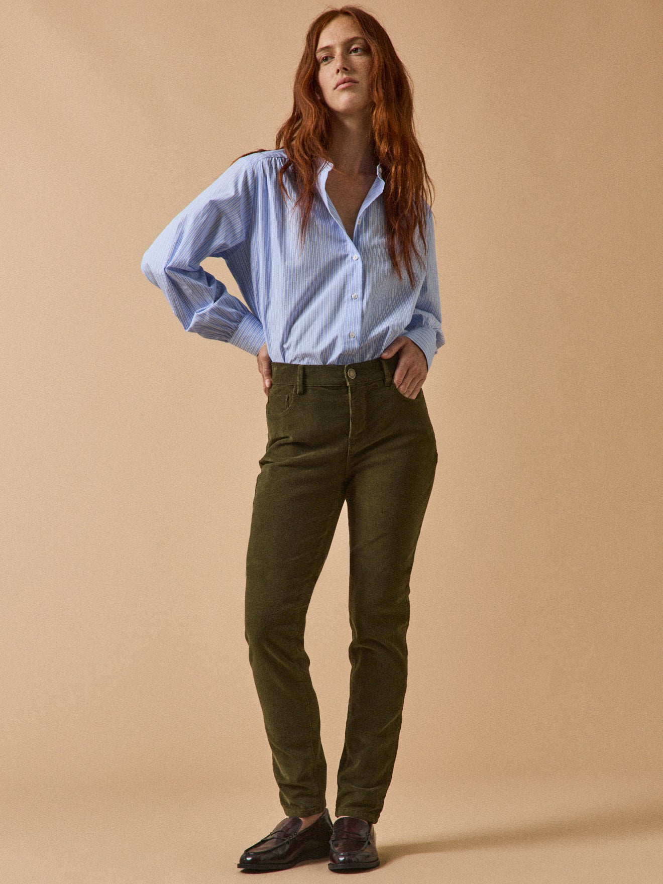 pantalon velours femme slim