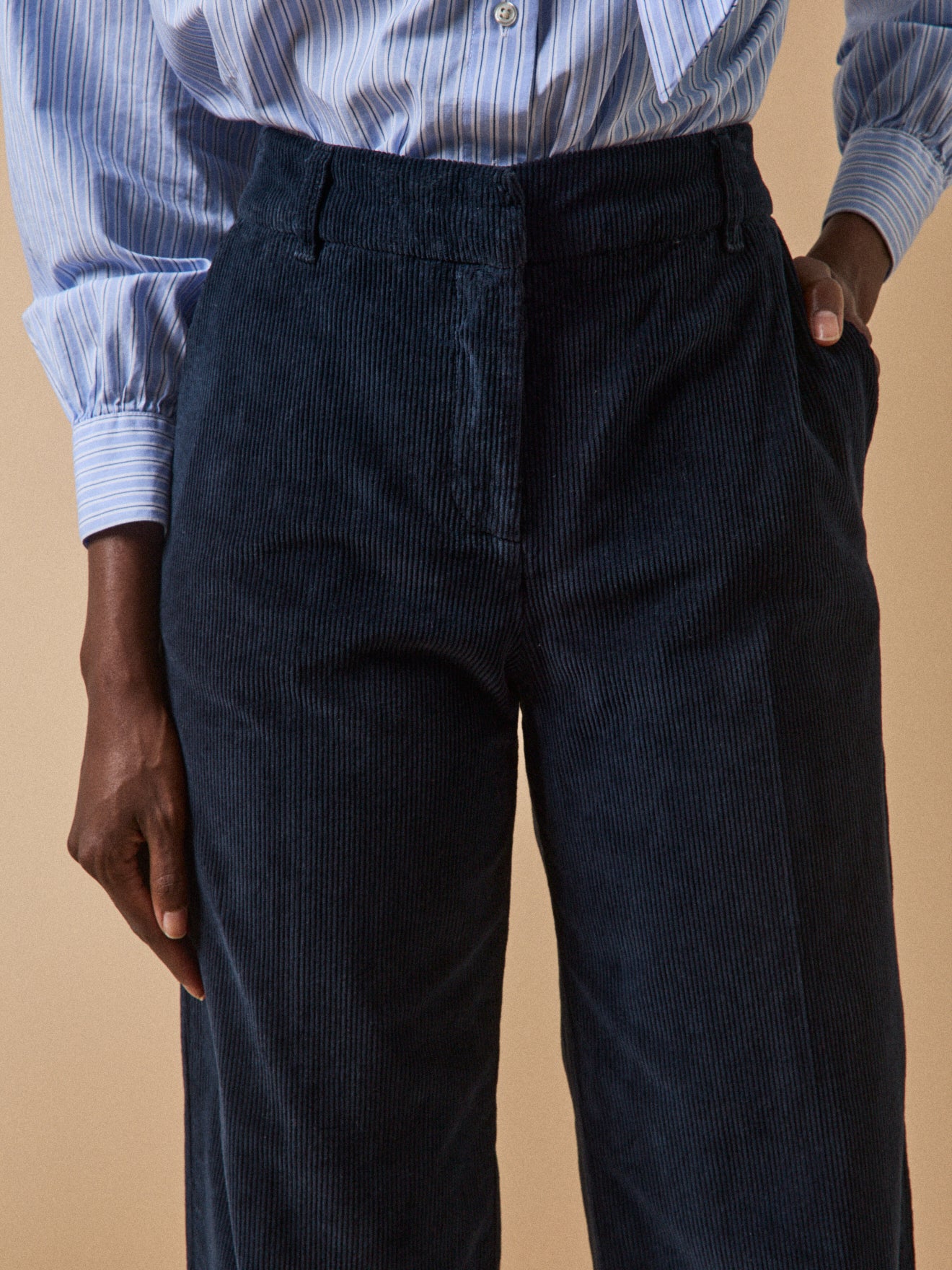 Pantalon large velours femme Juliette