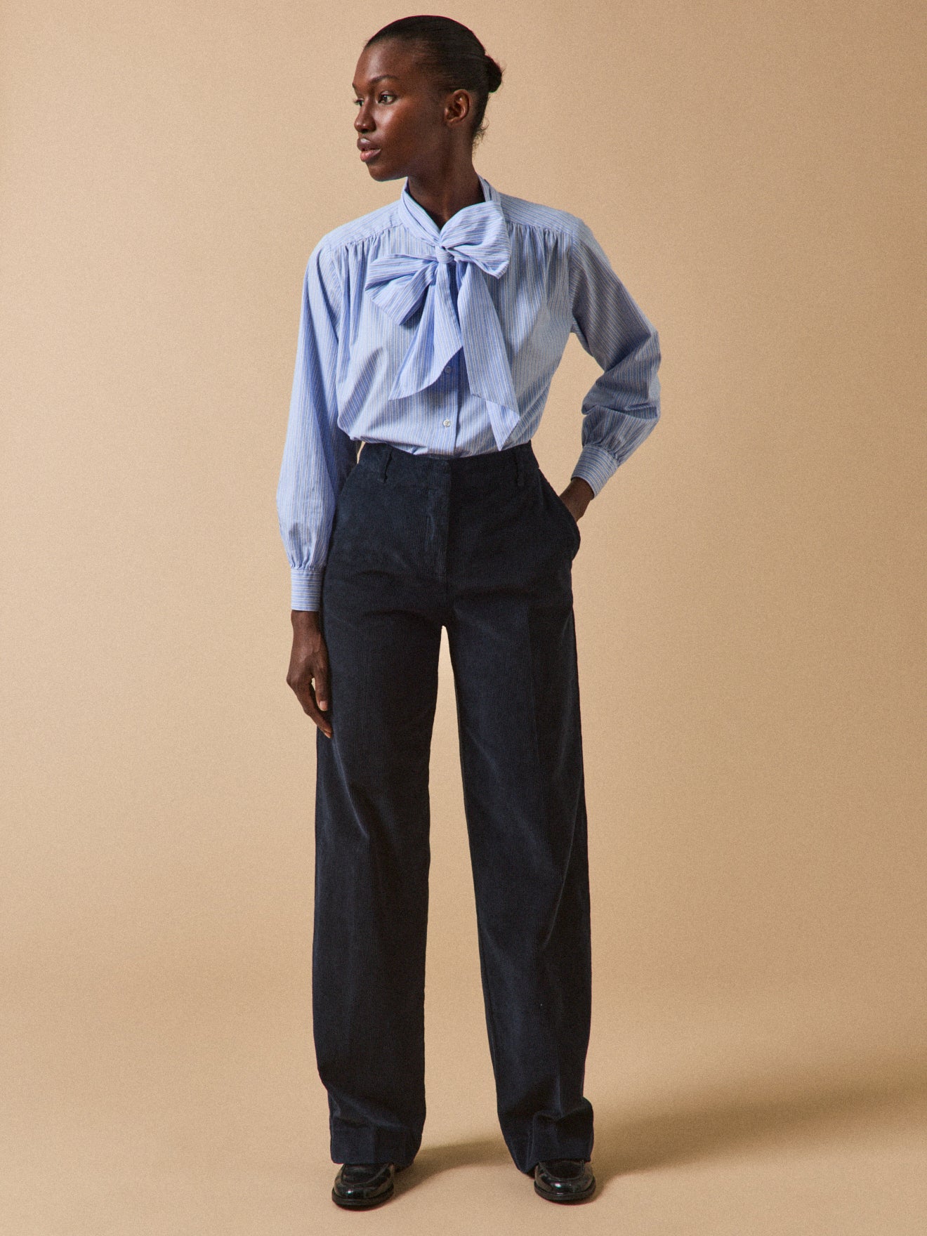 Pantalon large velours femme Juliette