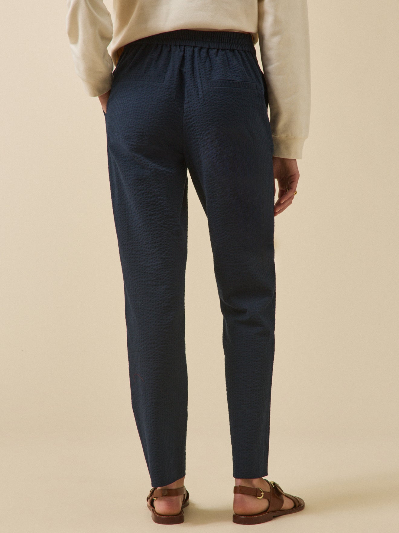 Pantalon cigarette seersucker femme Julie