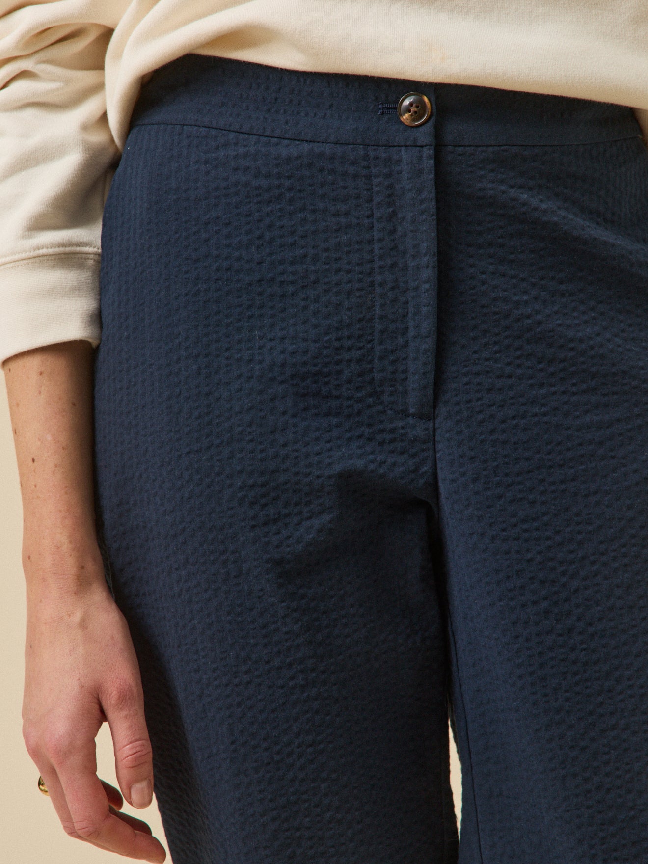 Pantalon cigarette seersucker femme Julie