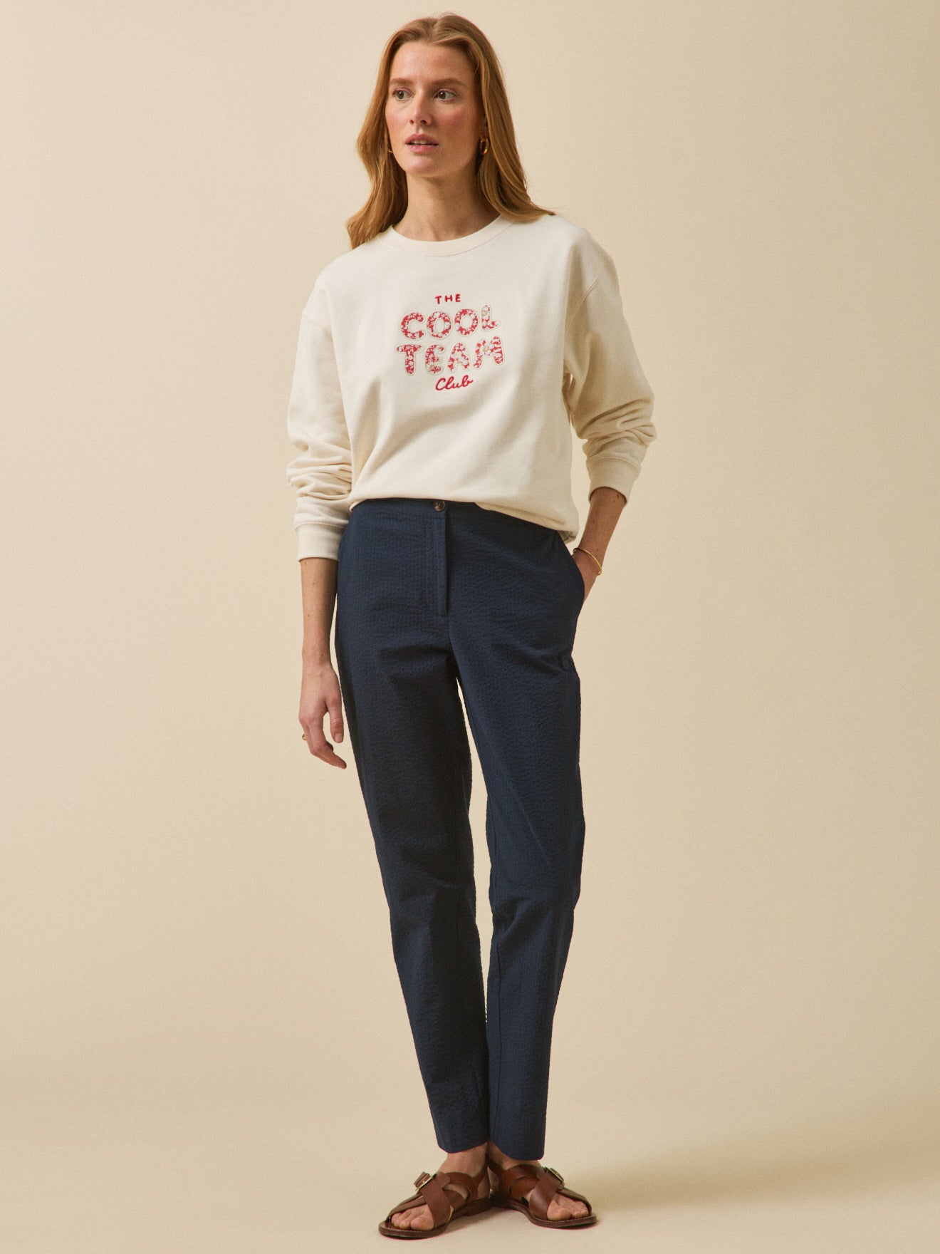 Pantalon cigarette seersucker femme Julie