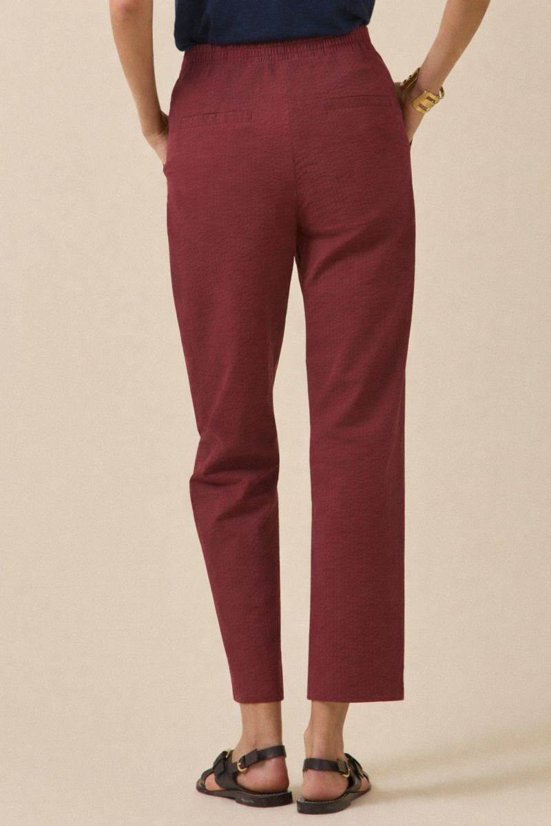 Pantalon cigarette seersucker femme Julie