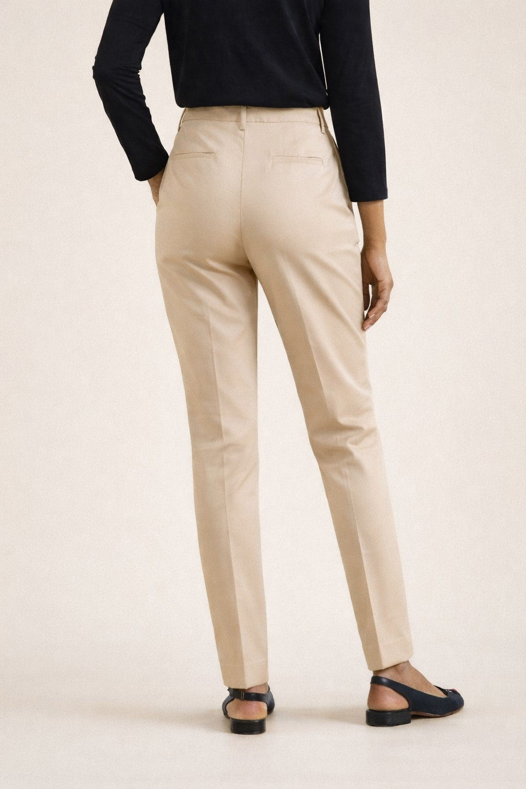 Pantalon cigarette satin de coton femme Eve