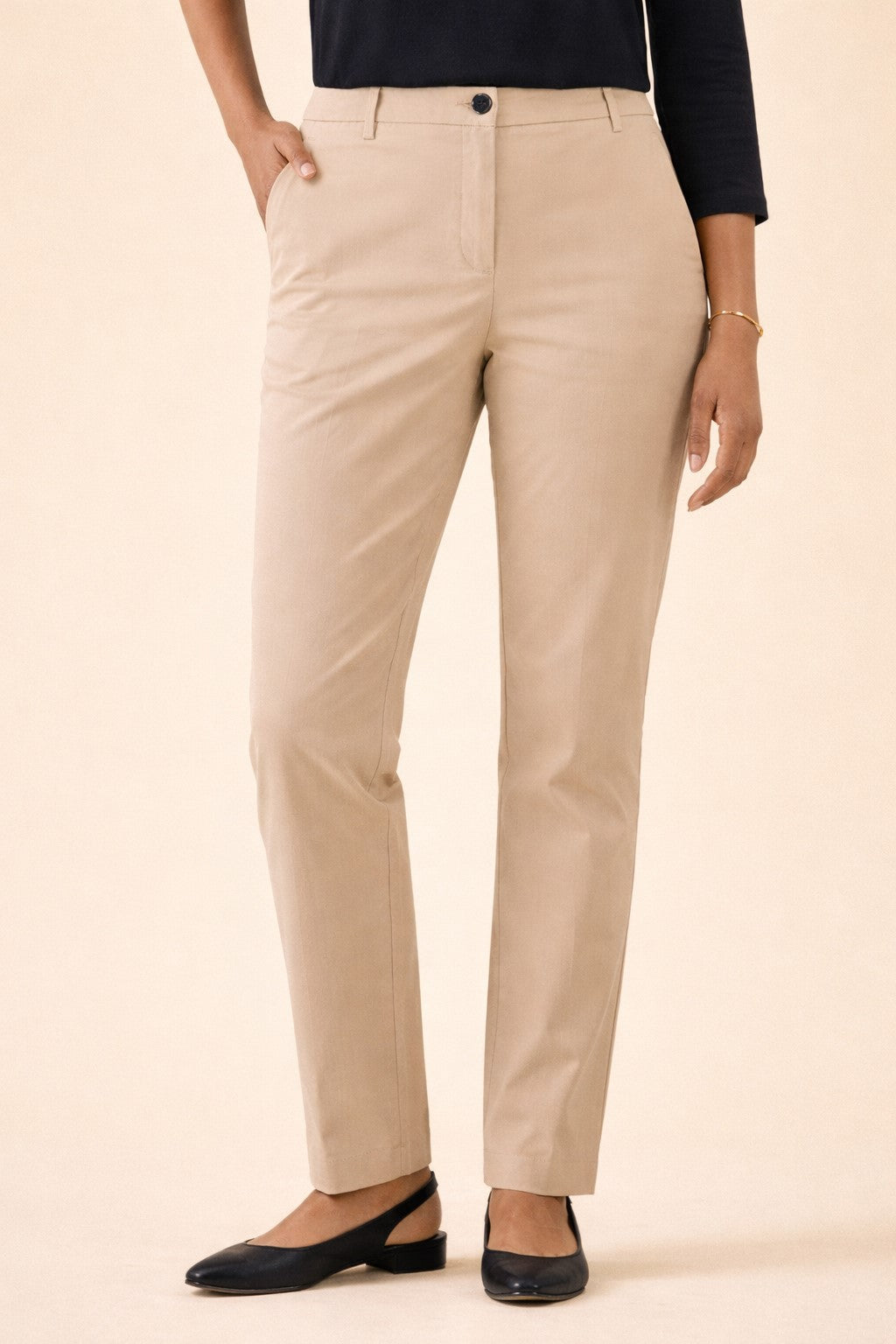 Pantalon cigarette satin de coton femme Eve