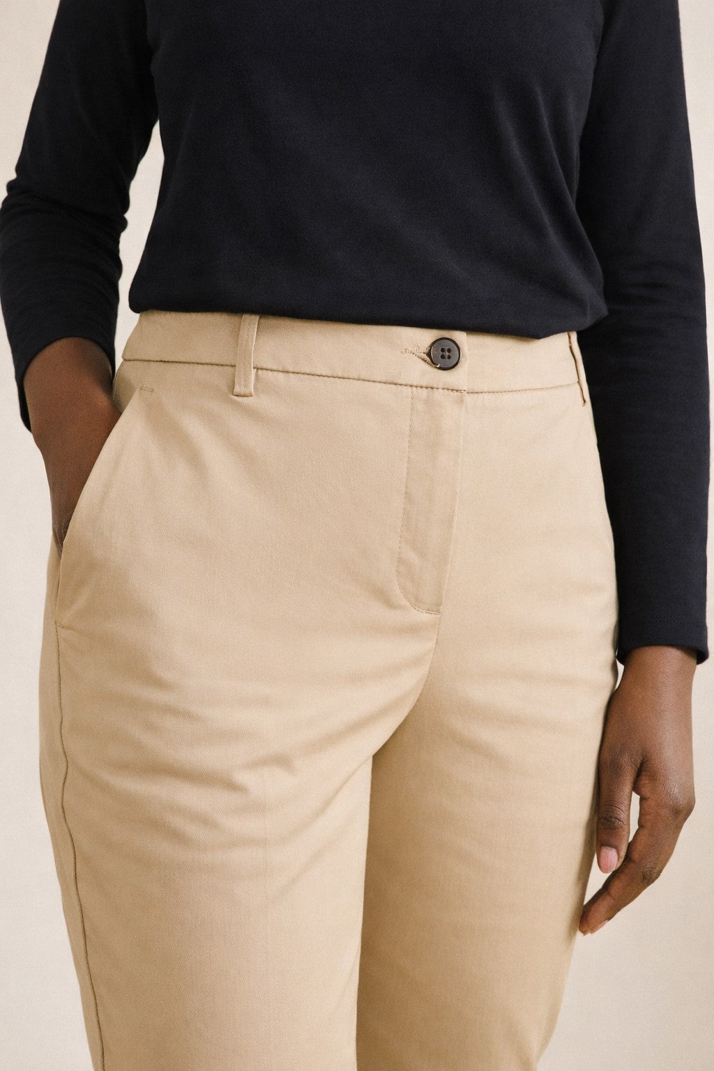 Pantalon cigarette satin de coton femme Eve