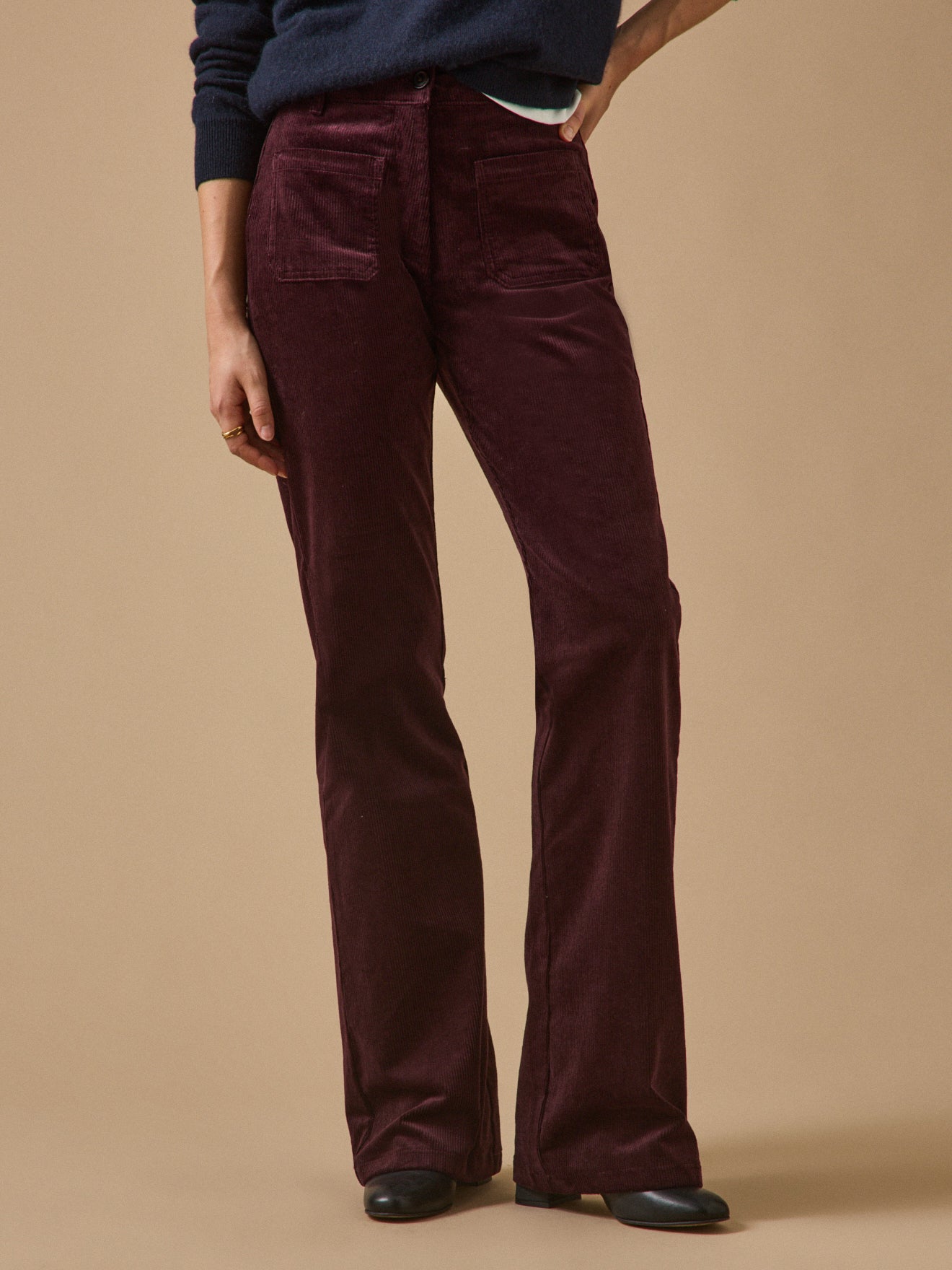 Pantalon flare femme Suzanne velours