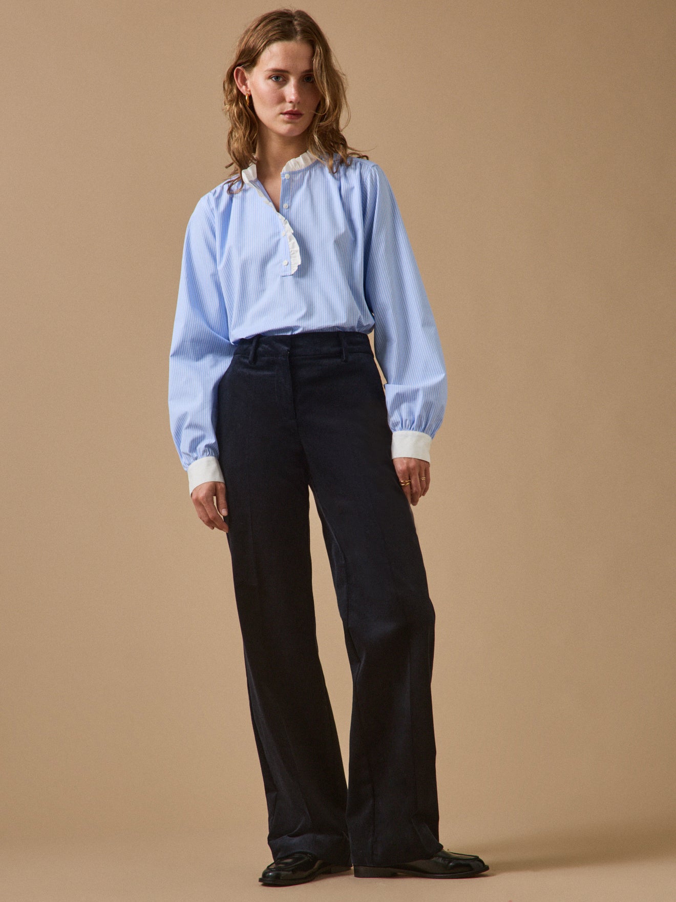 Pantalon large velours femme Juliette