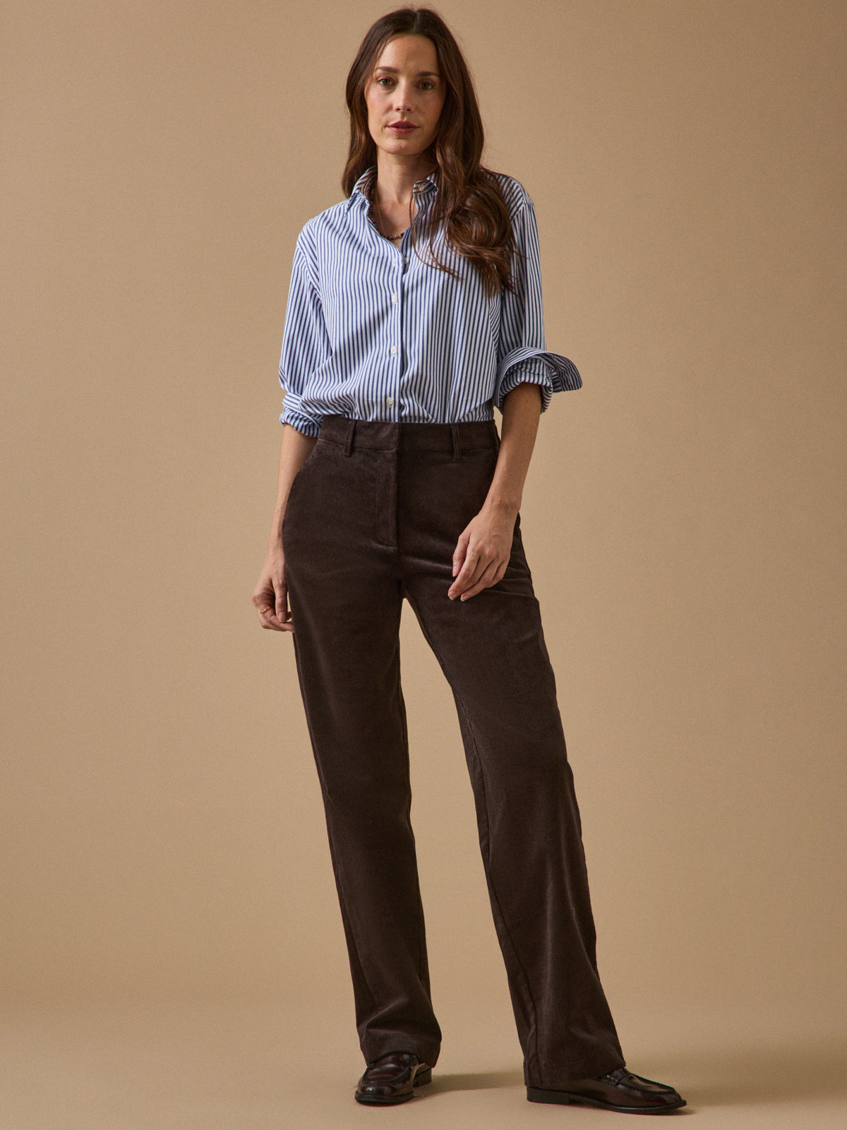 Pantalon chino velours femme Marina