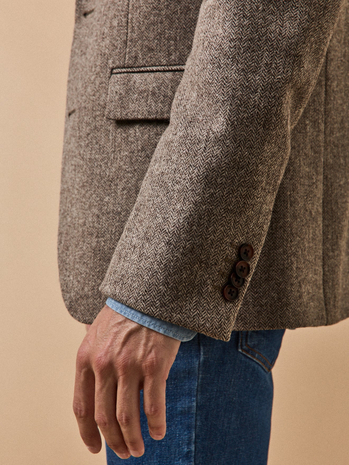 Blazer chevrons pure laine homme