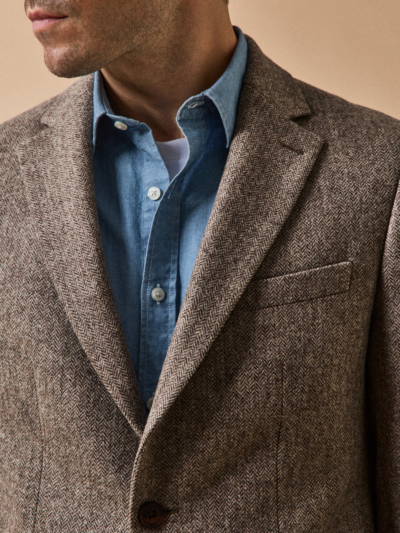 Blazer chevrons pure laine homme