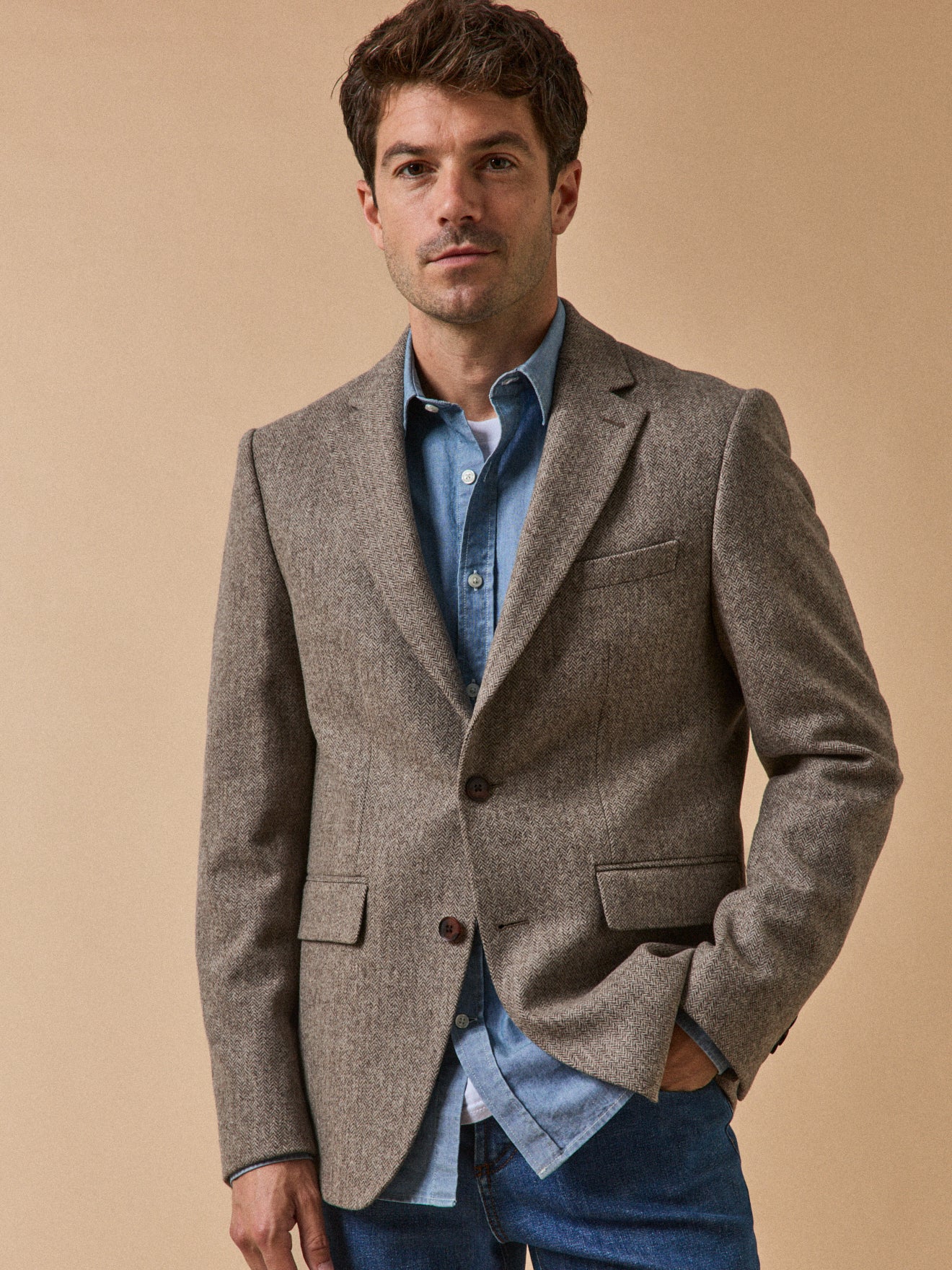 Blazer chevrons pure laine homme Cyrillus FR - Main Image