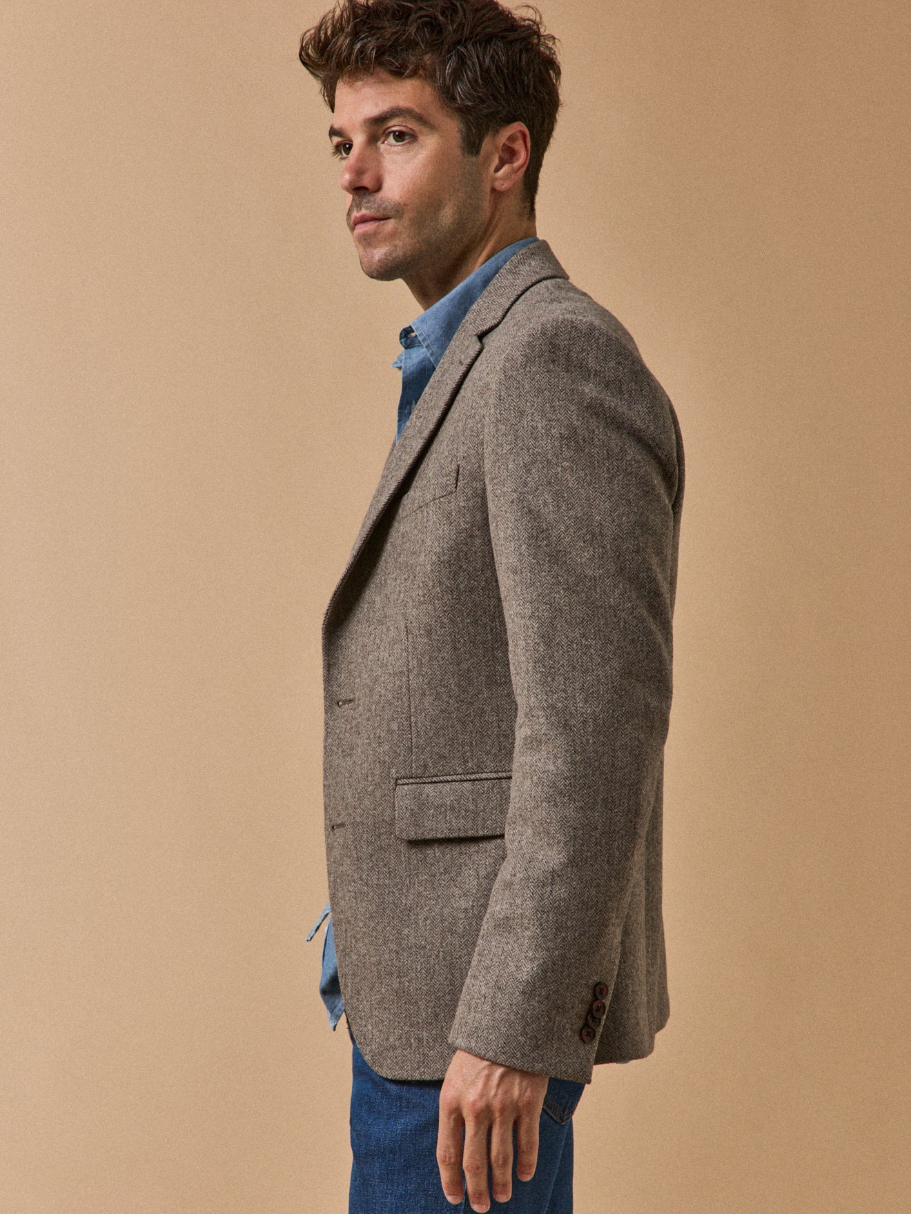 Blazer chevrons pure laine homme