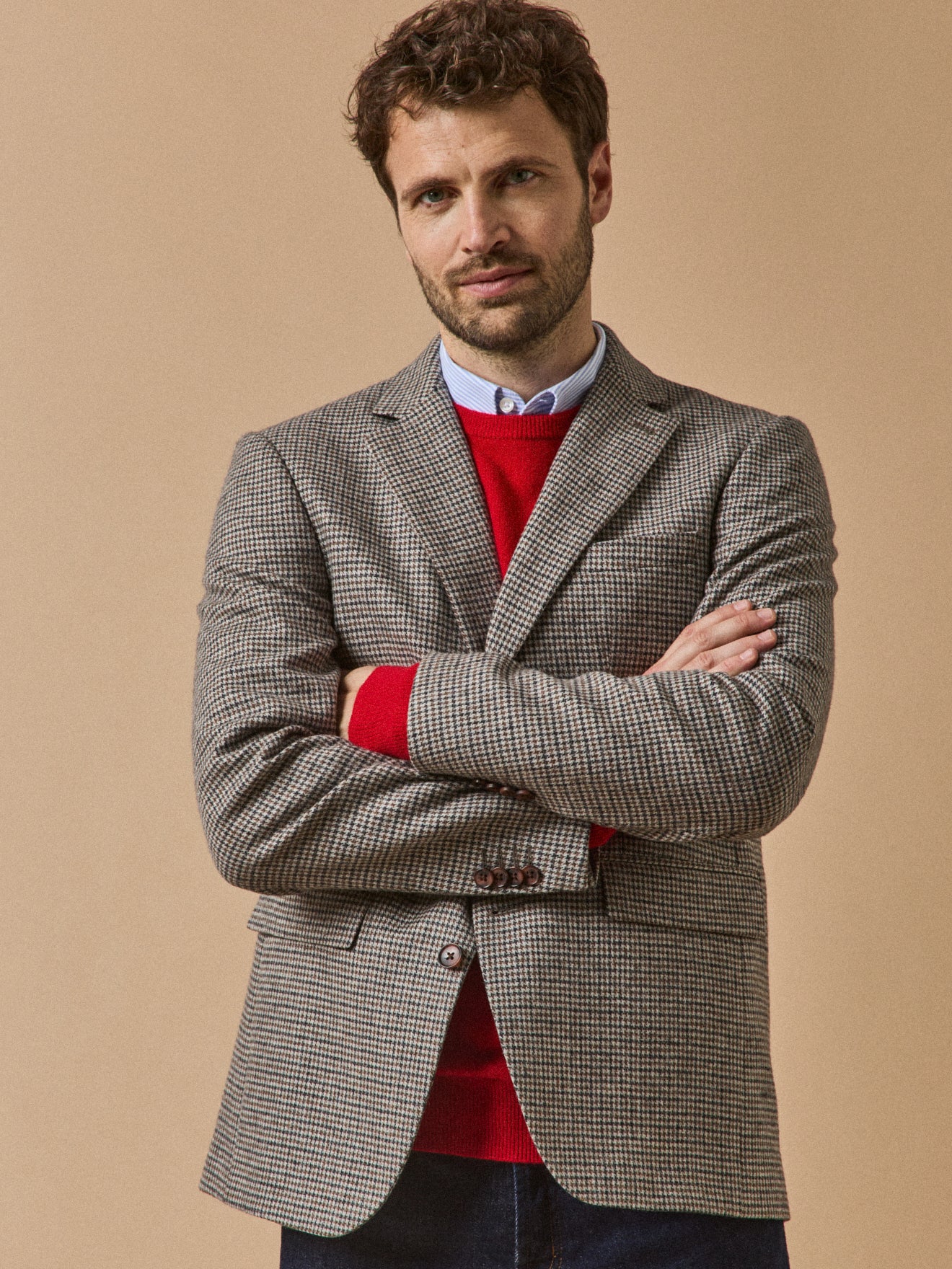 Blazer lainage pied de poule homme