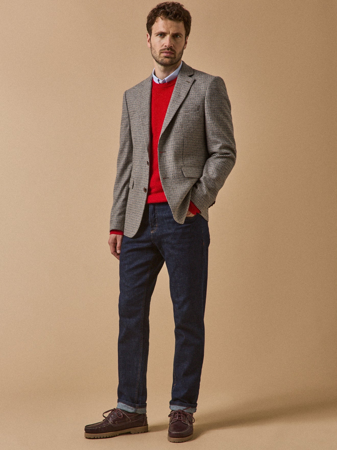 Blazer lainage pied de poule homme