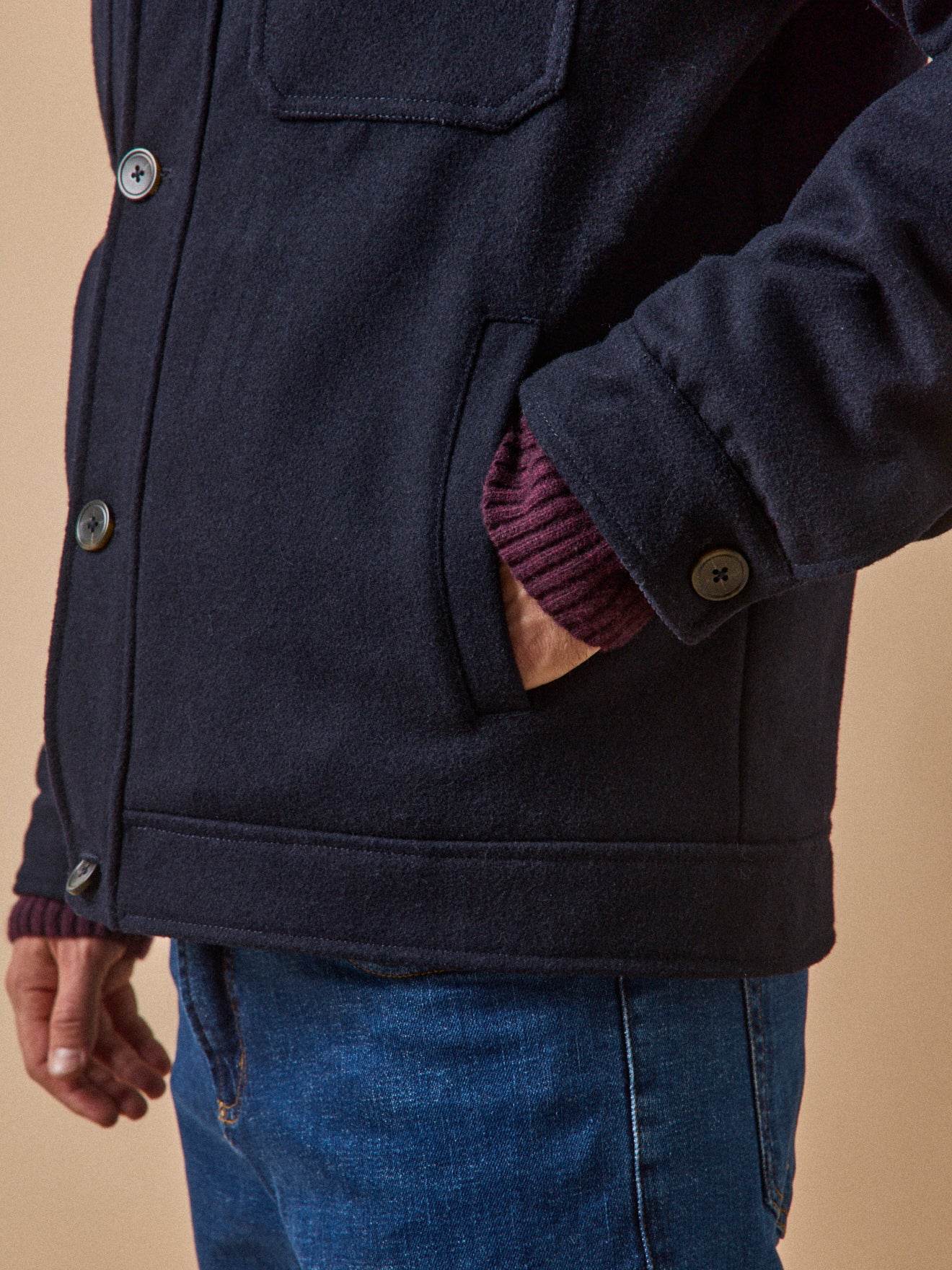 Blouson aviateur chaud lainage homme