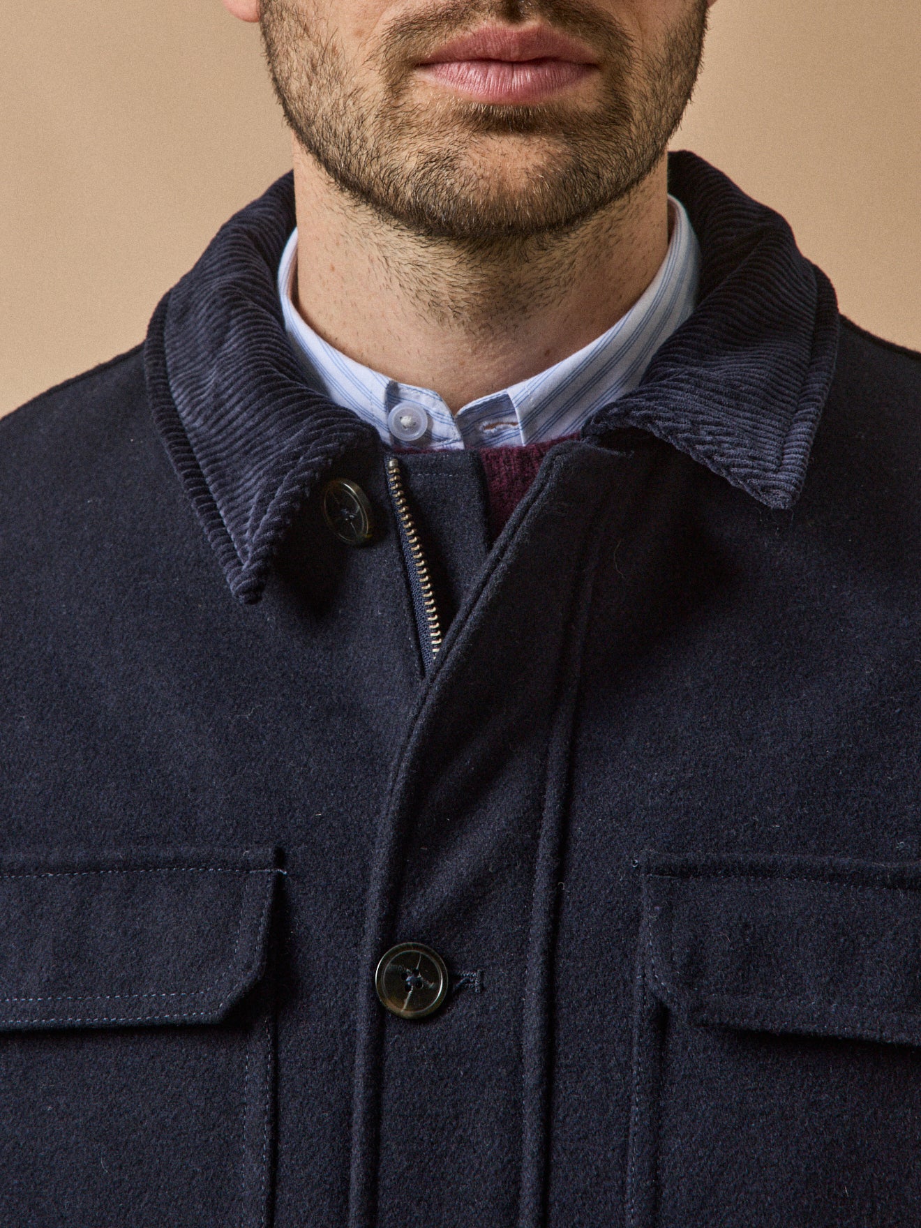 Blouson aviateur chaud lainage homme