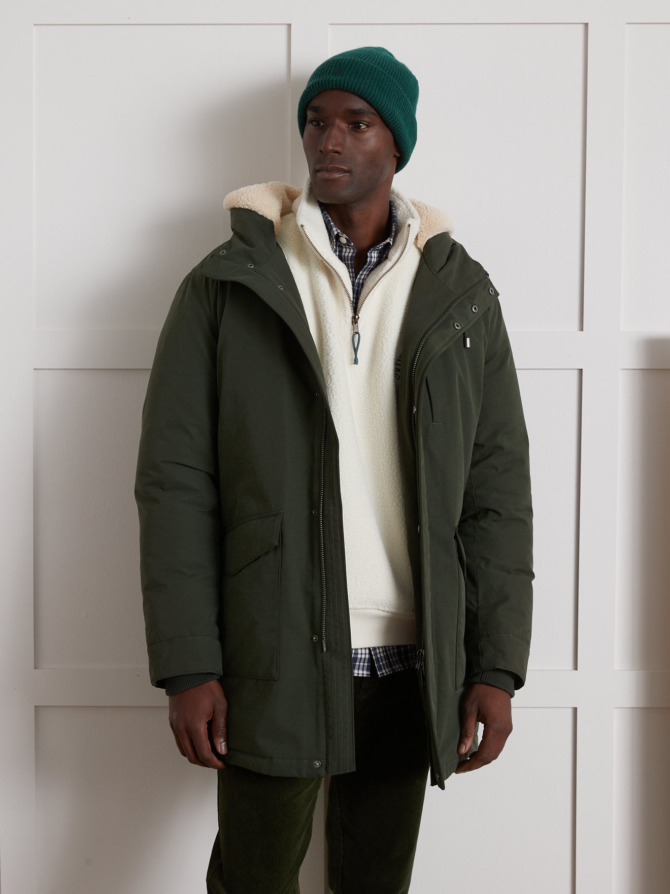 Parka chaude mi-longue casual homme