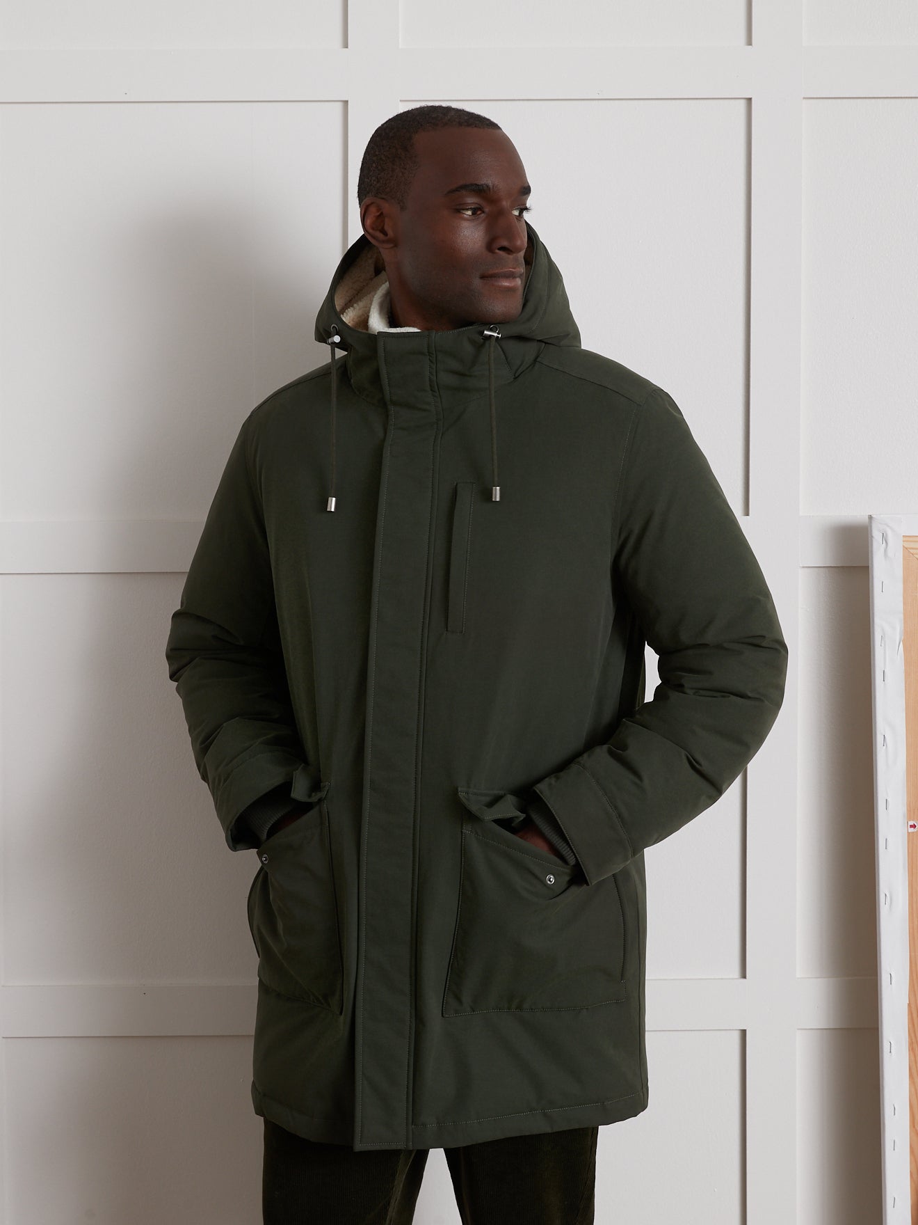 Parka chaude mi-longue casual homme