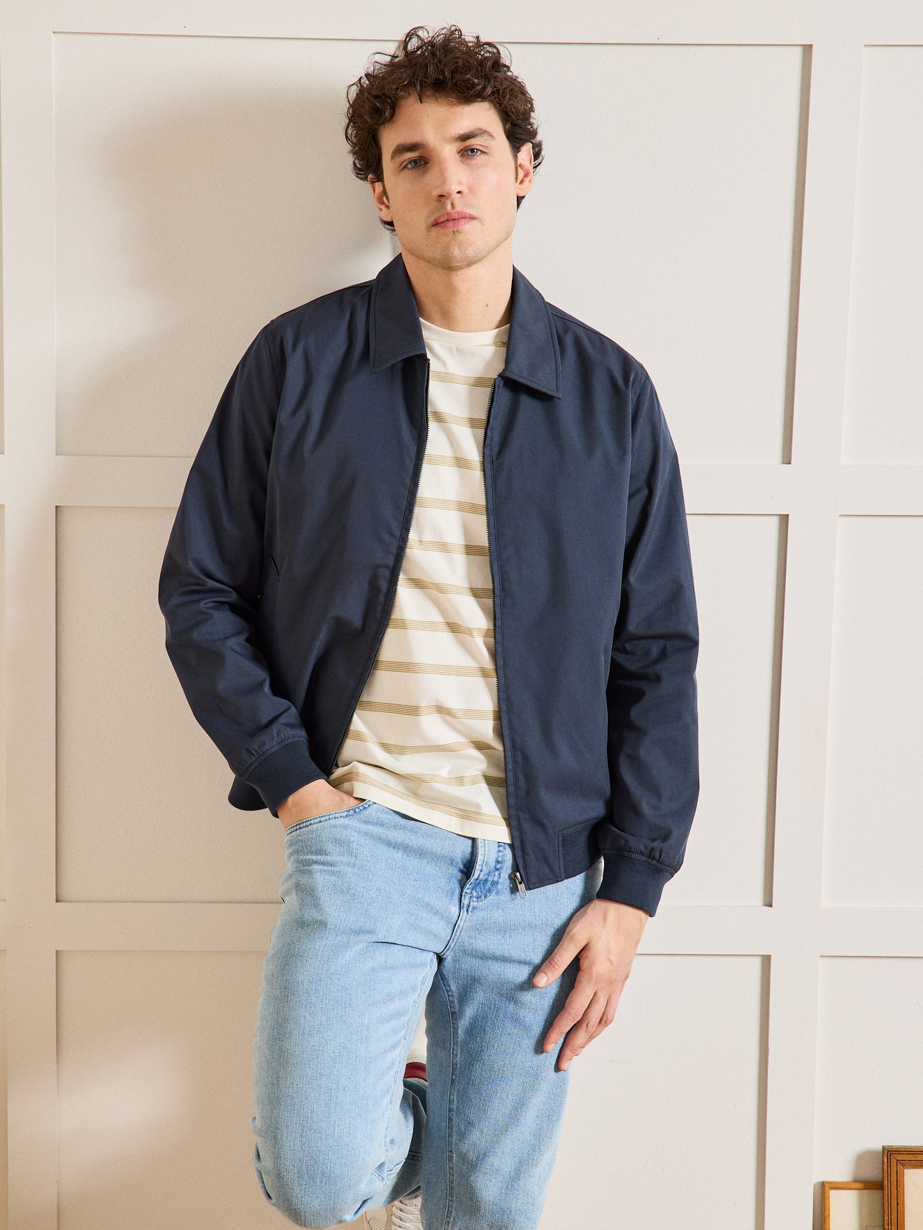 Blouson uni zippé homme