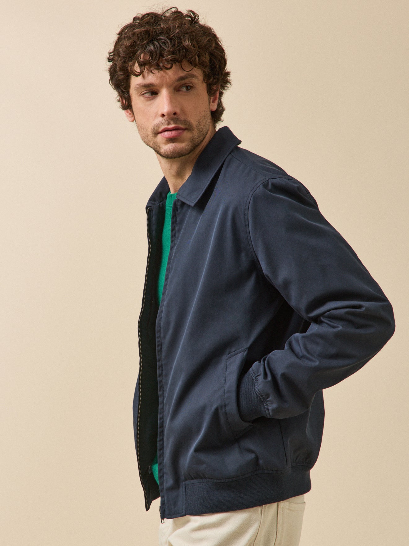 Blouson uni zippé homme