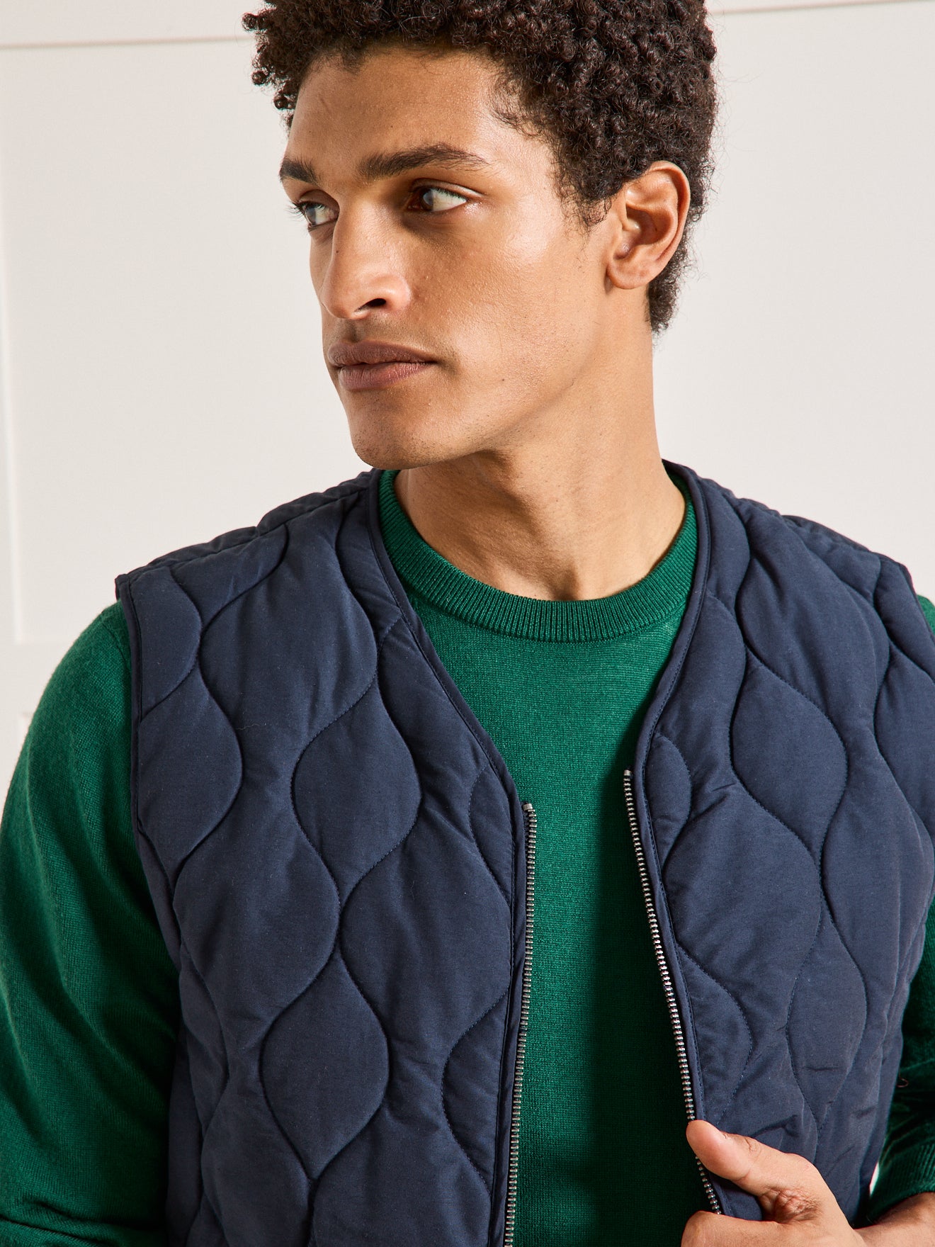 Blouson zippé matelassé sans manches homme