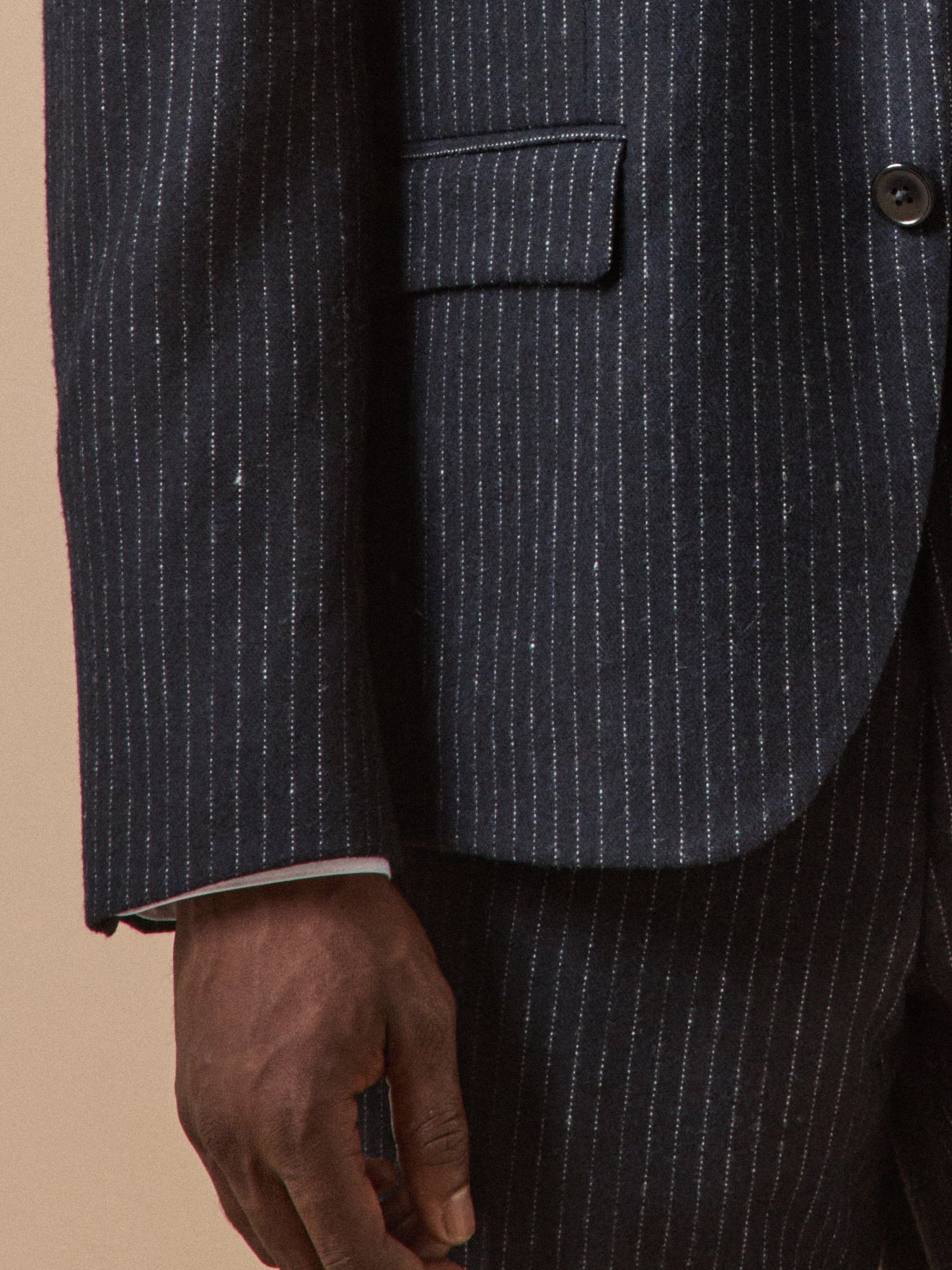 Veste de costume lainage rayé homme