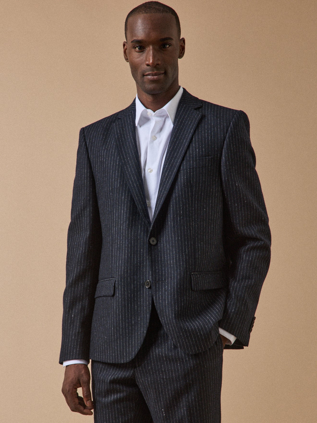 Veste de costume lainage rayé homme