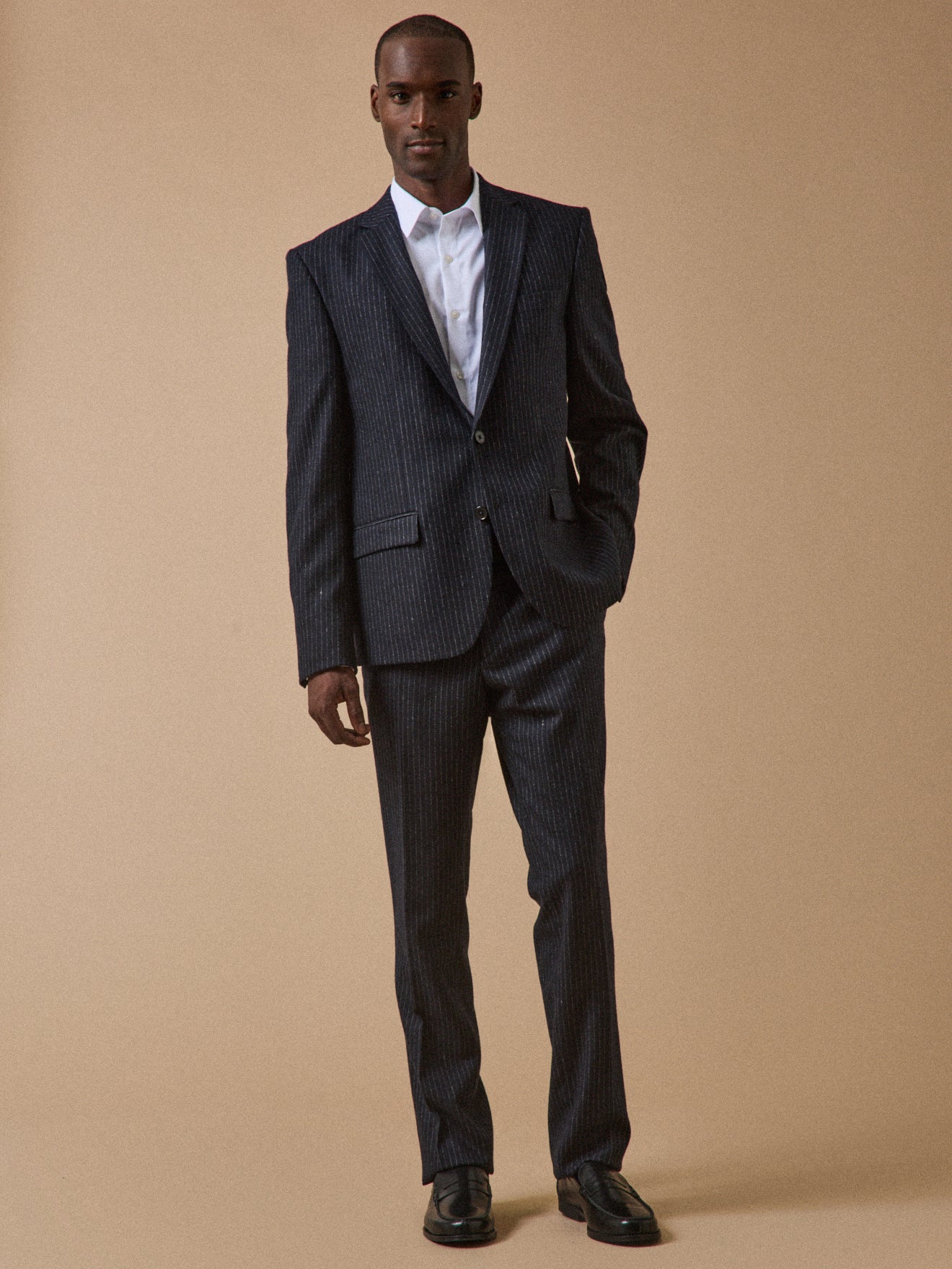 Veste de costume lainage rayé homme