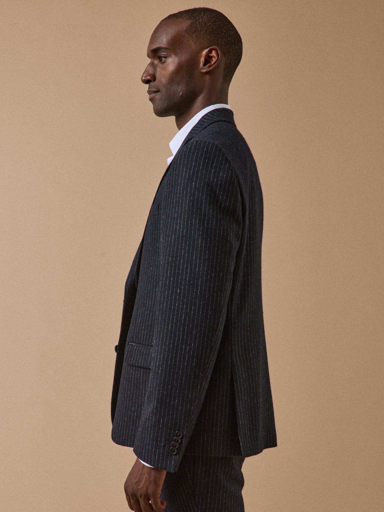 Veste de costume lainage rayé homme