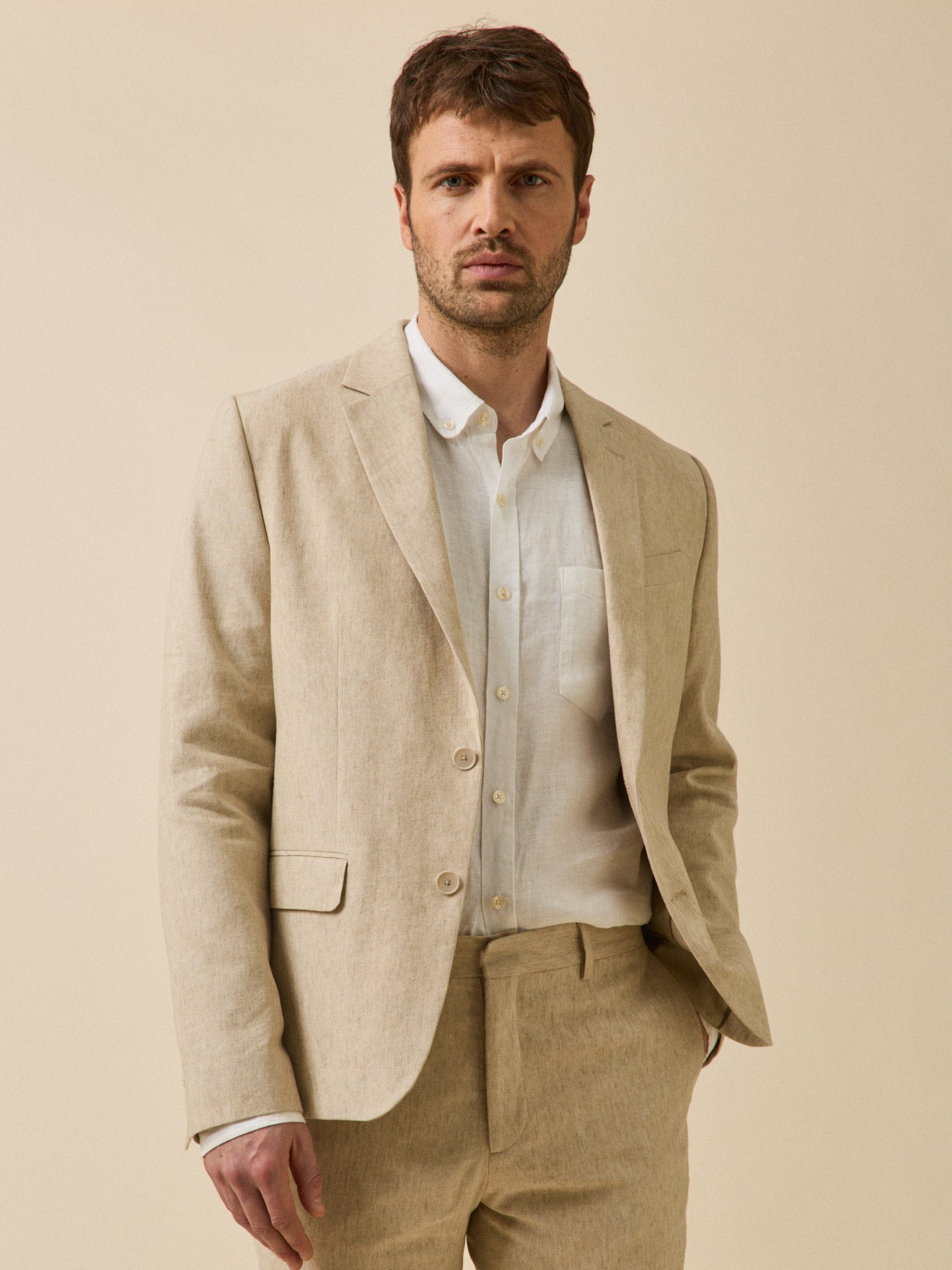 Veste de costume homme lin mélangé