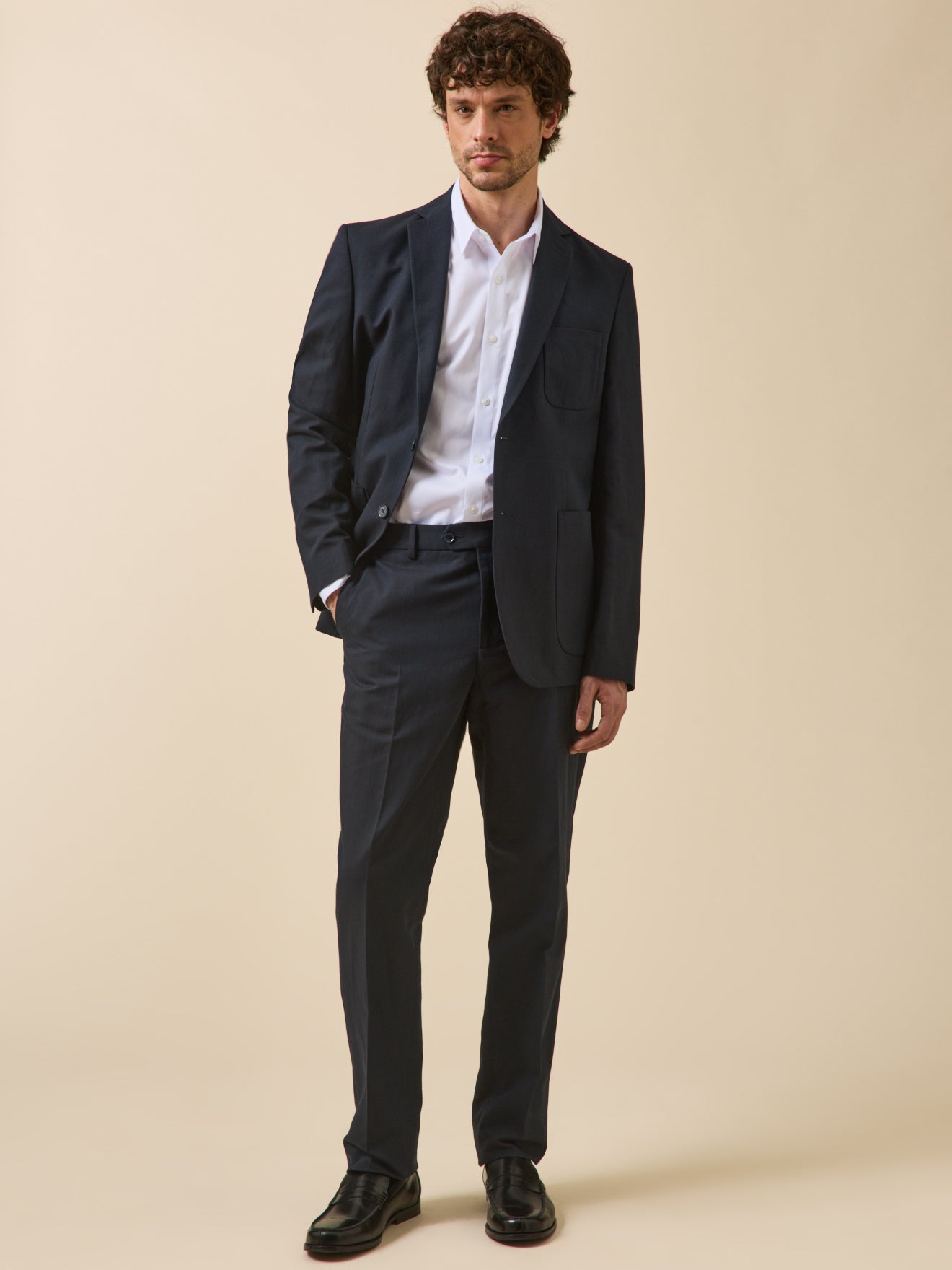 Veste de costume homme coton et lin