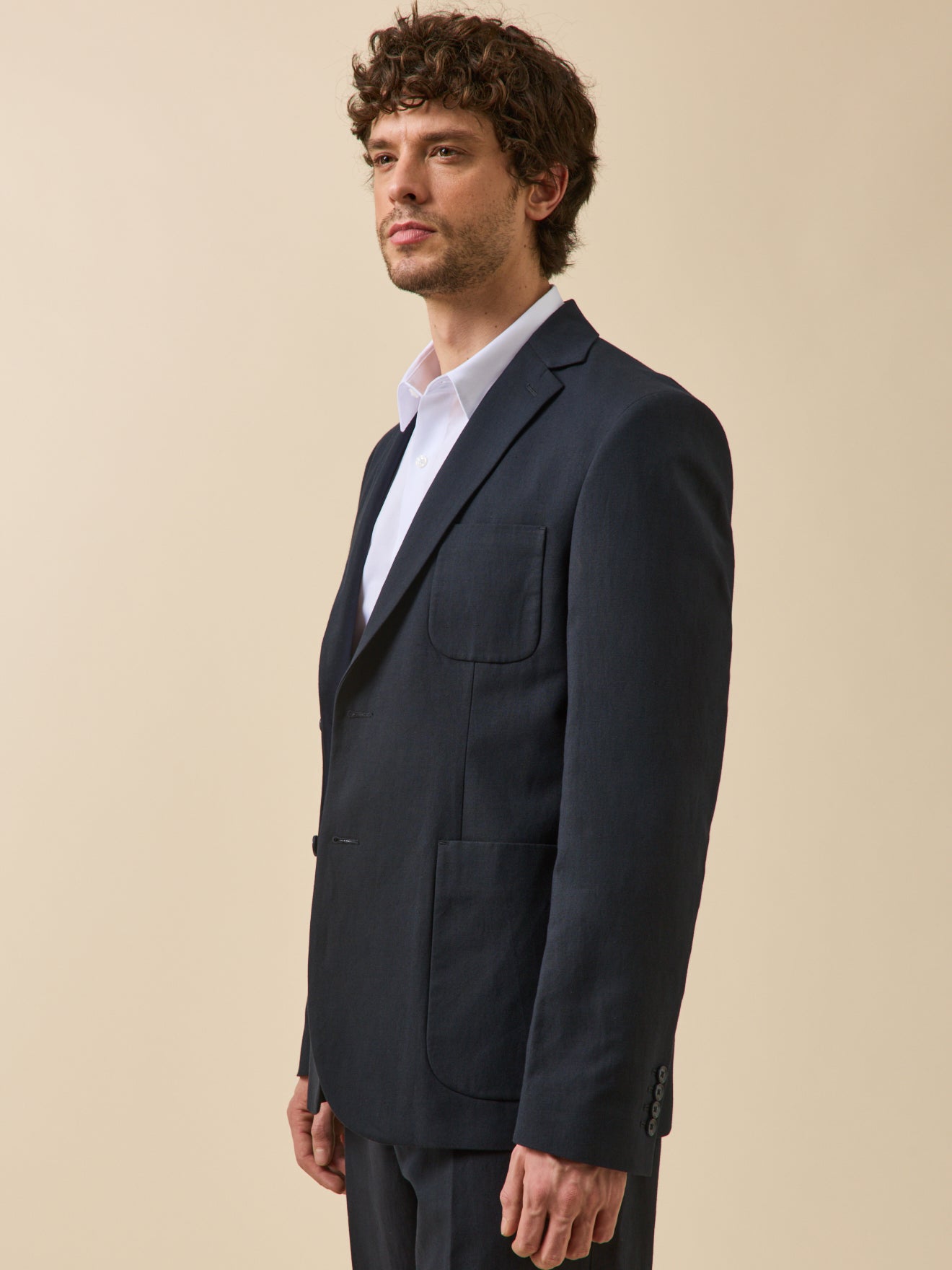 Veste de costume homme coton et lin