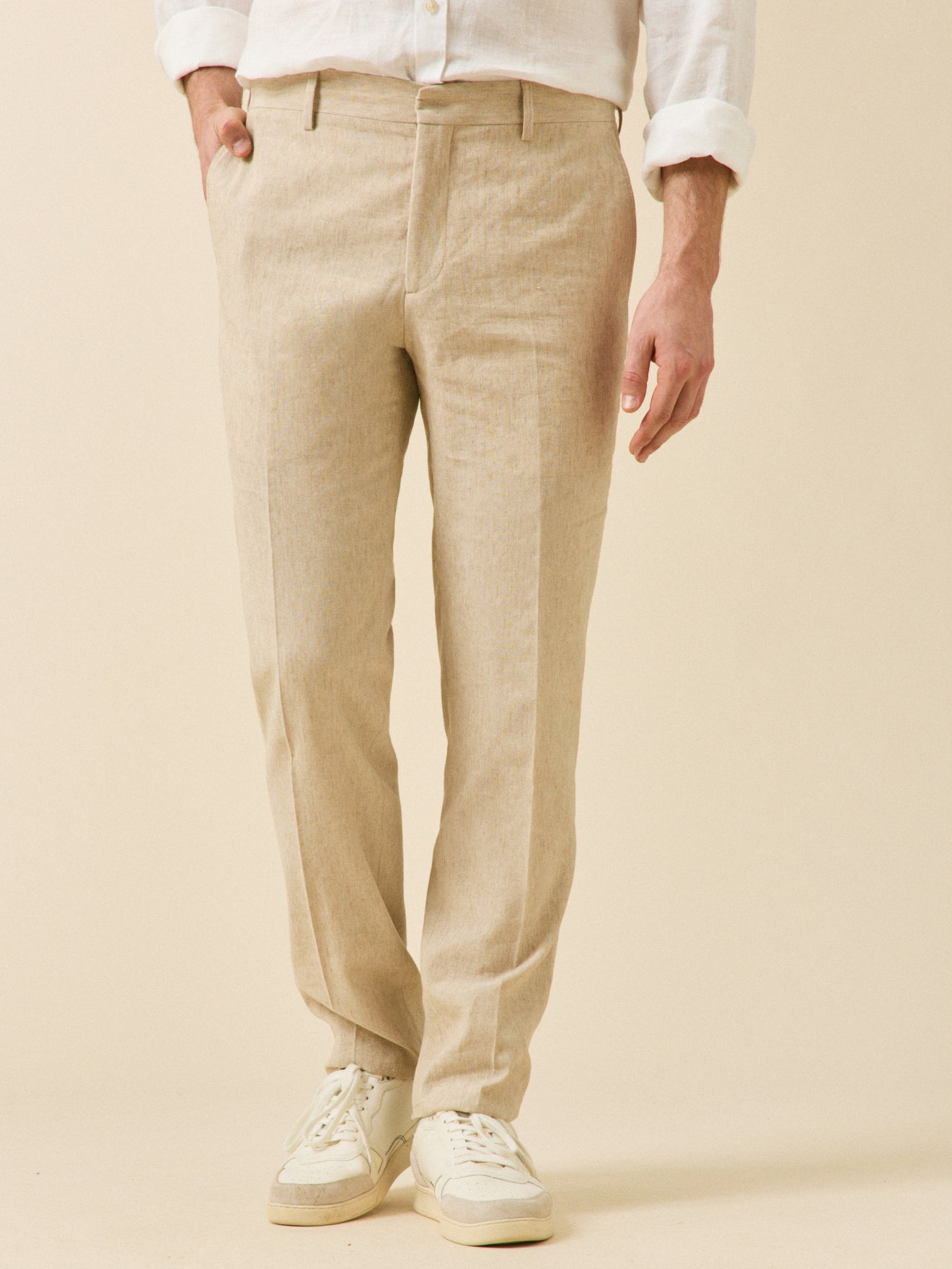 Pantalon de costume homme lin mélangé