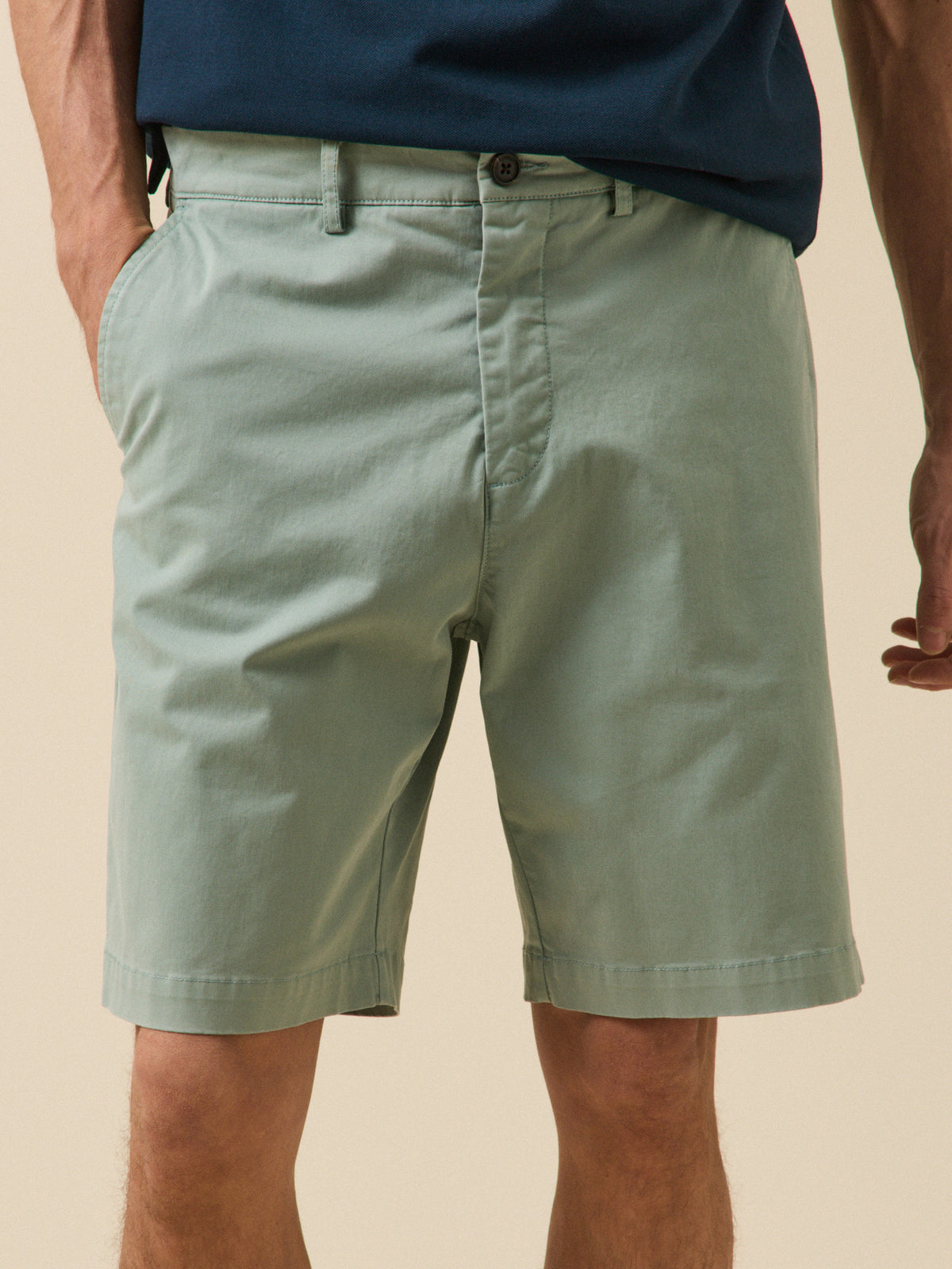 Short Chino Homme BLEND BHBruno - Bermuda Stretch Coton Avec Ceinture, Regular Fit