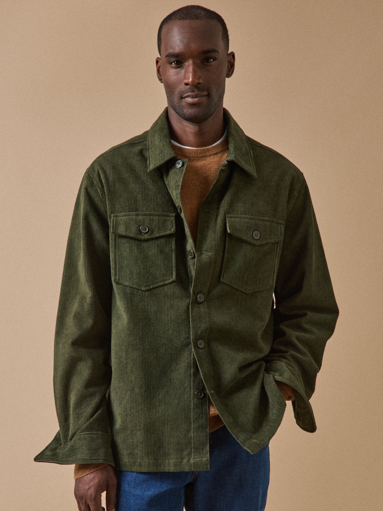 Surchemise velours côtelé homme