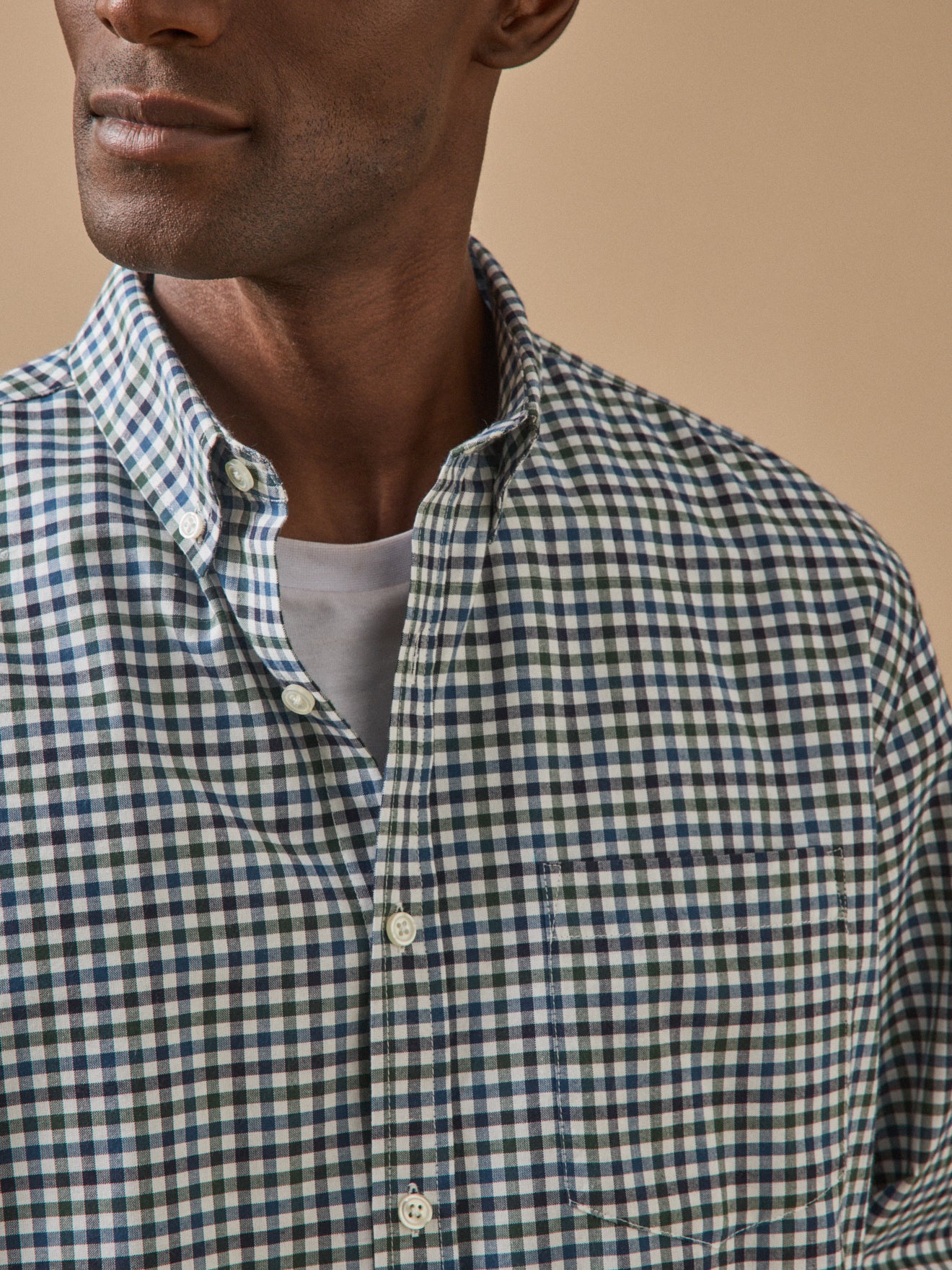 Chemise oxford carreaux homme coupe contemporaine
