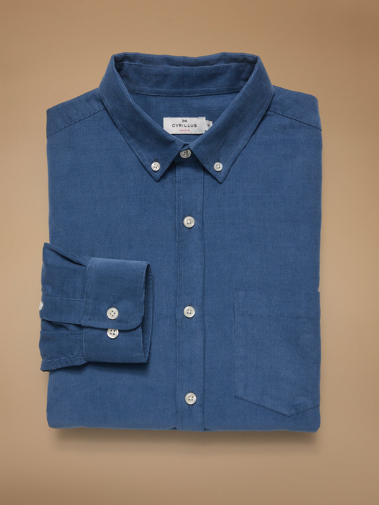 Chemise velours homme coupe contemporaine