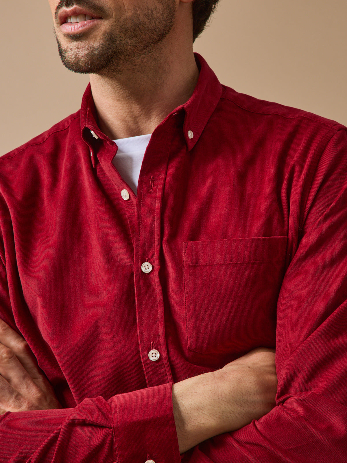 Chemise velours homme coupe contemporaine
