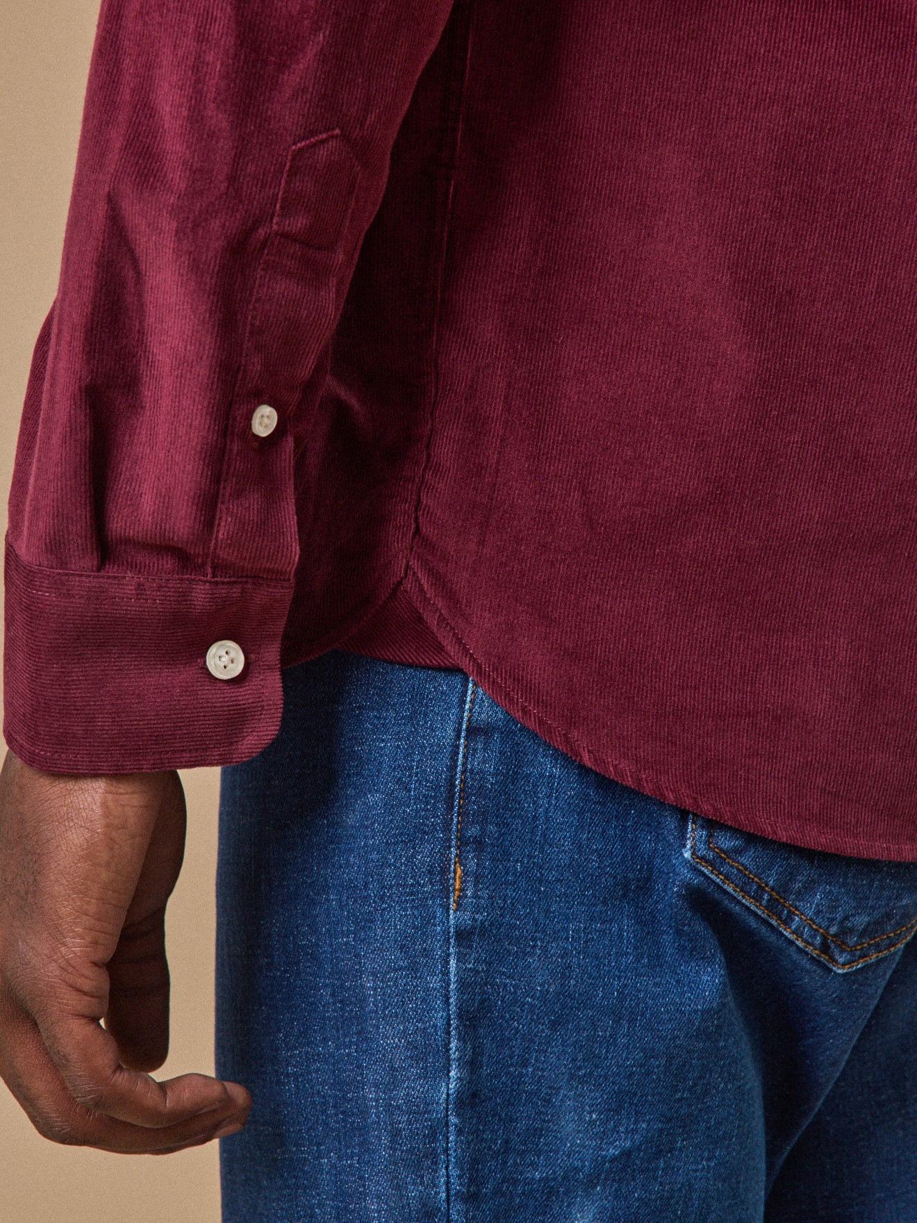 Chemise velours homme coupe contemporaine