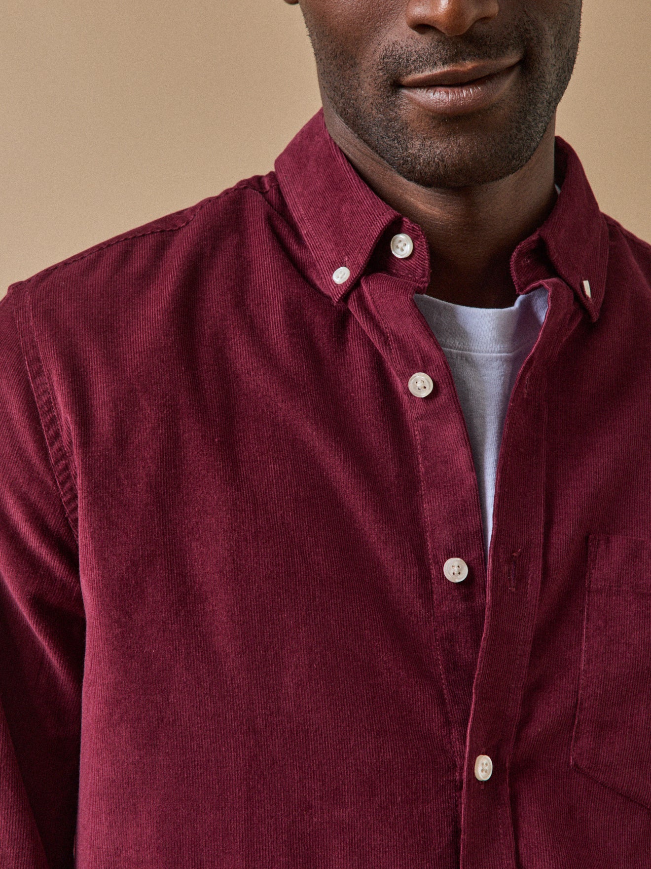 Chemise velours homme coupe contemporaine