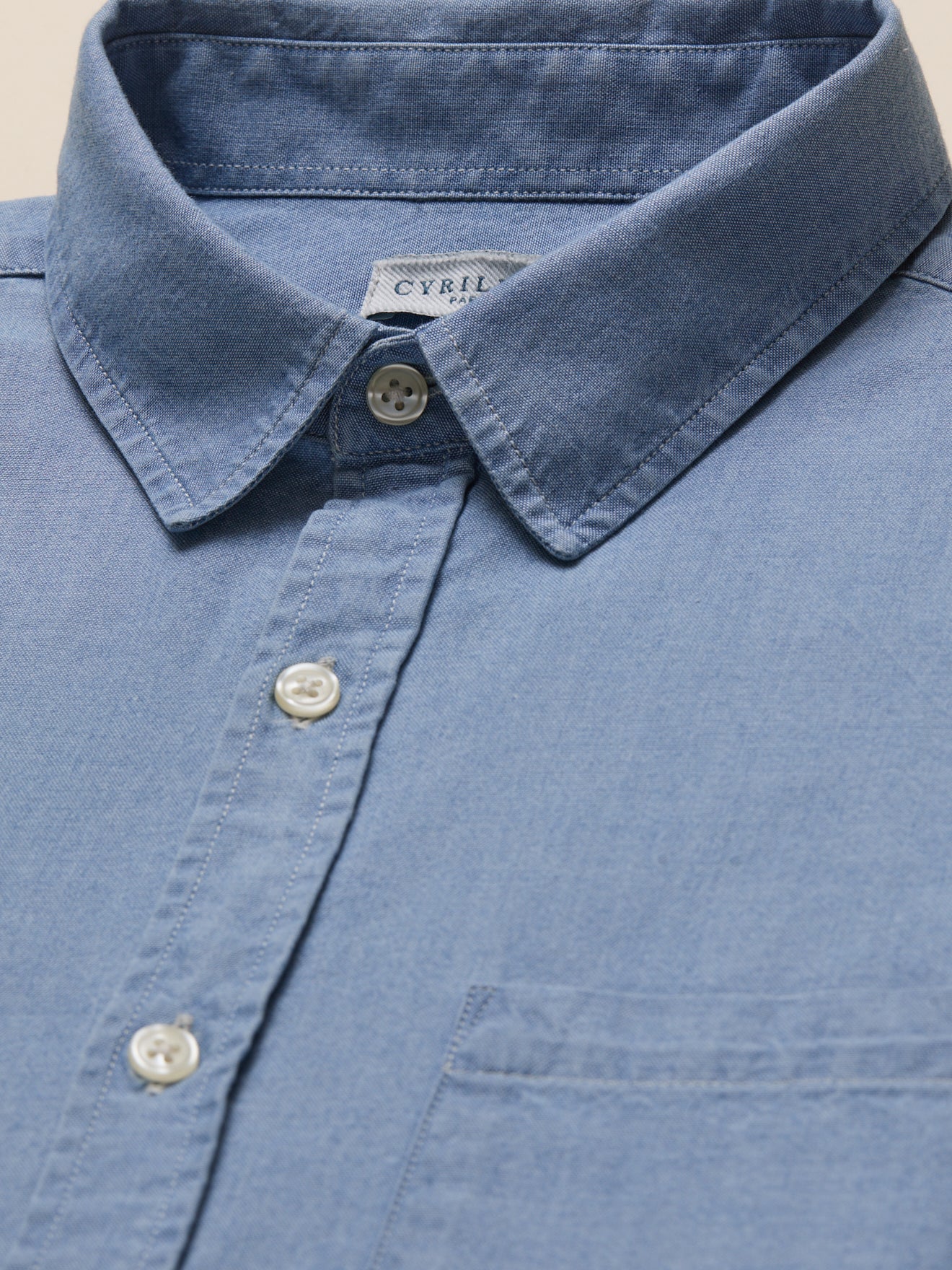 Chemise chambray homme coupe contemporaine
